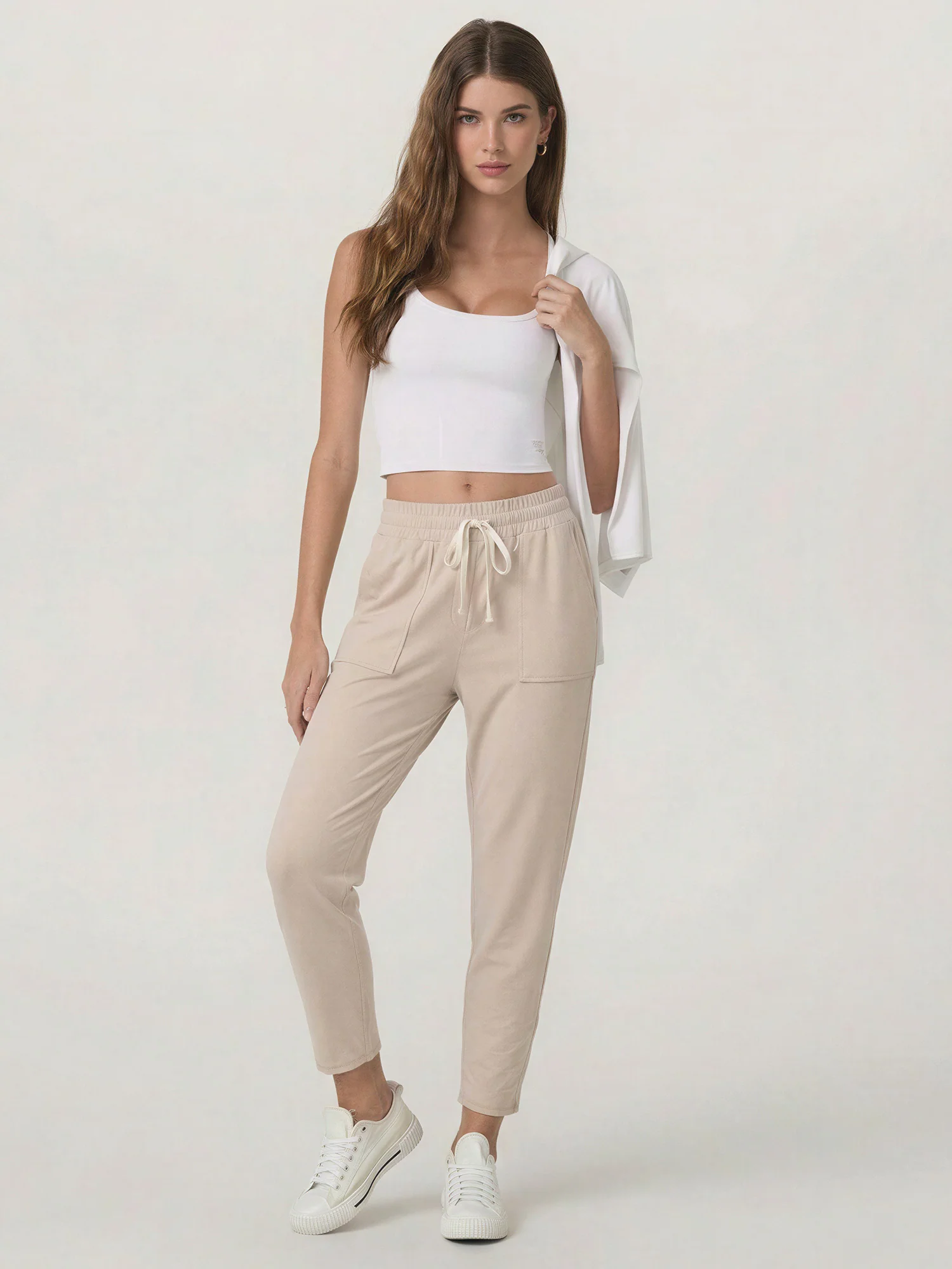 Tie Waist Exposed Pocket Jogger - Image 11
