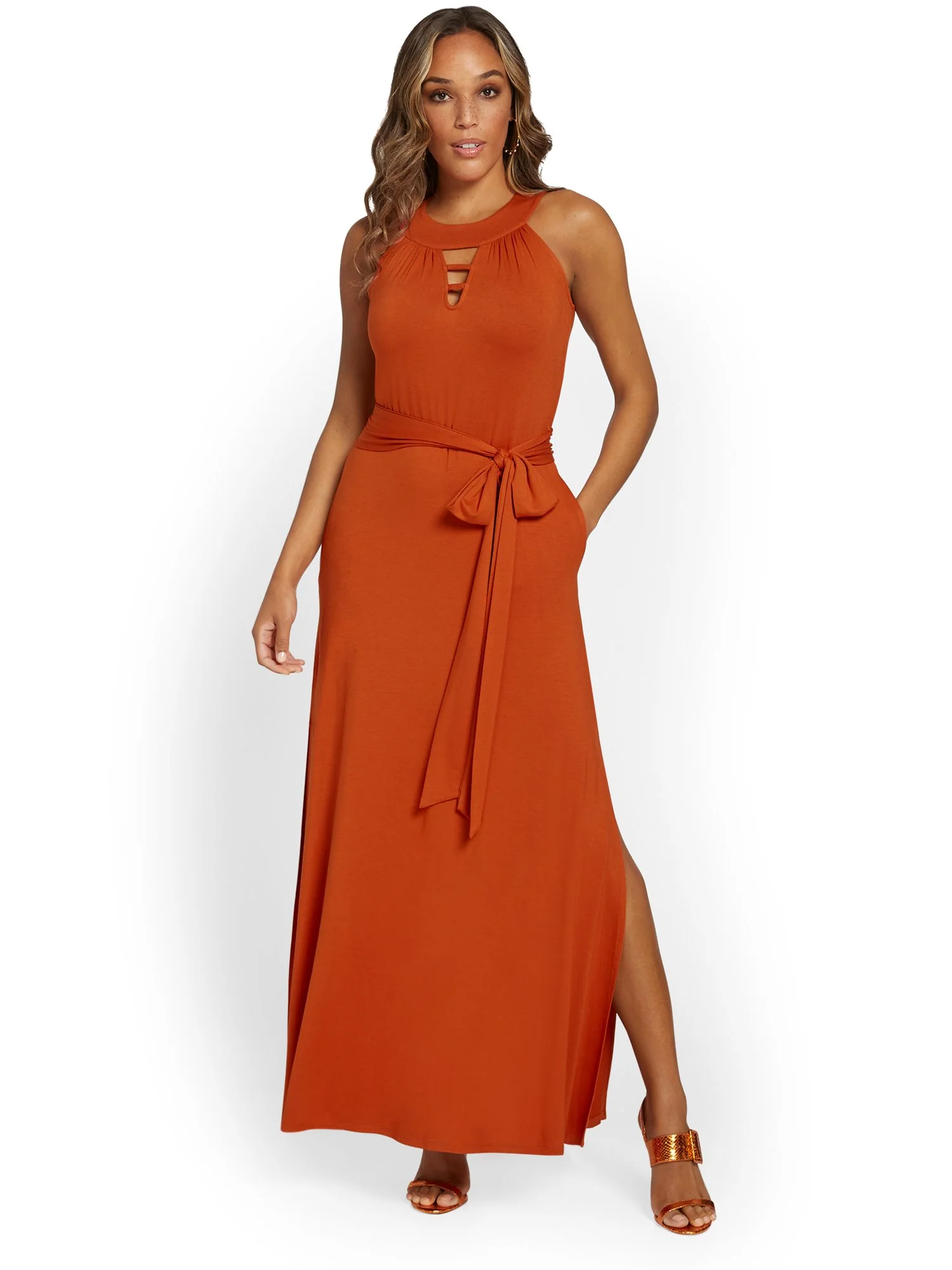 Tie-Waist Knit Maxi Dress - Image 14