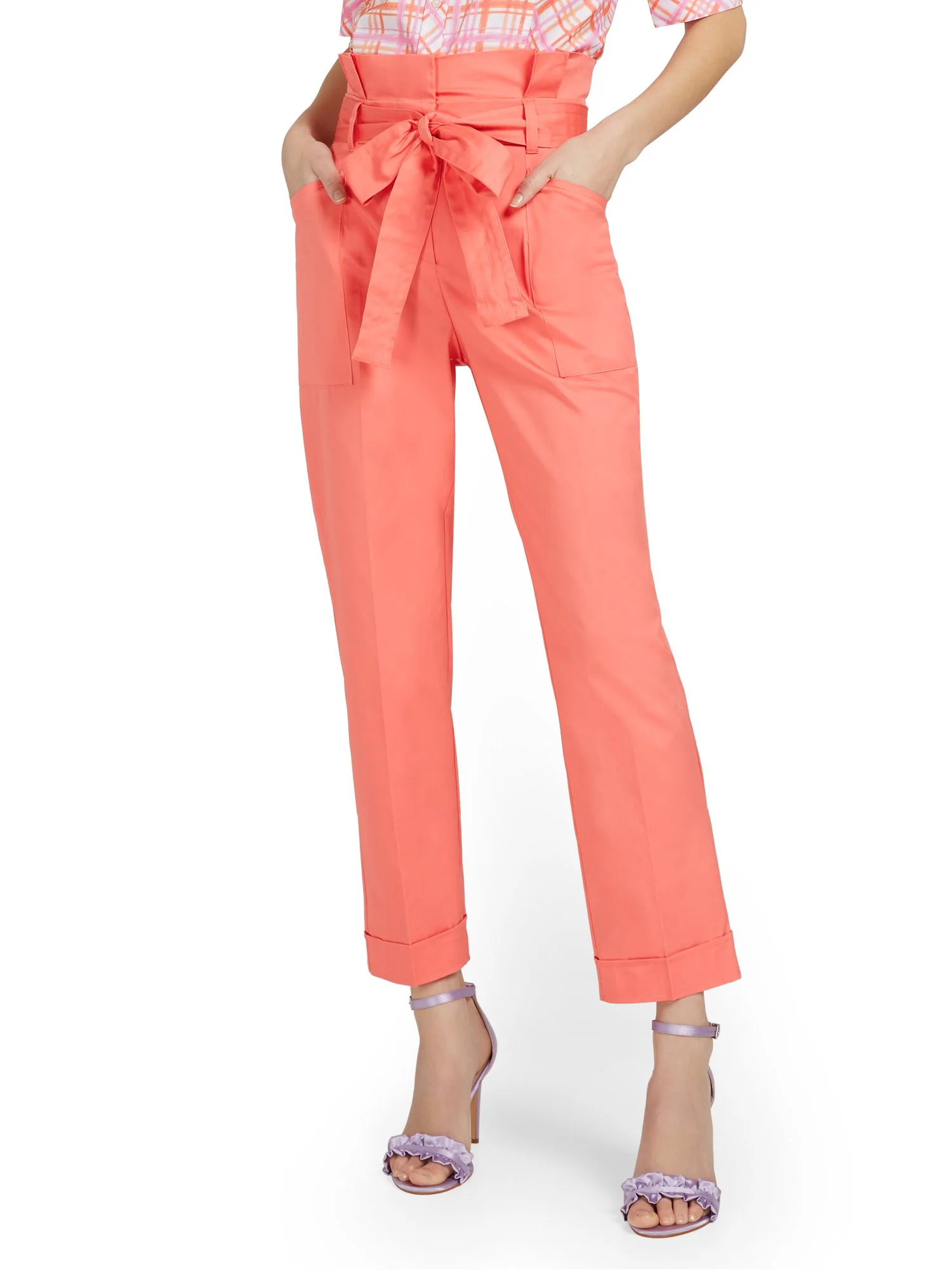 Tie-Waist Paperbag Ankle Pant - Image 2