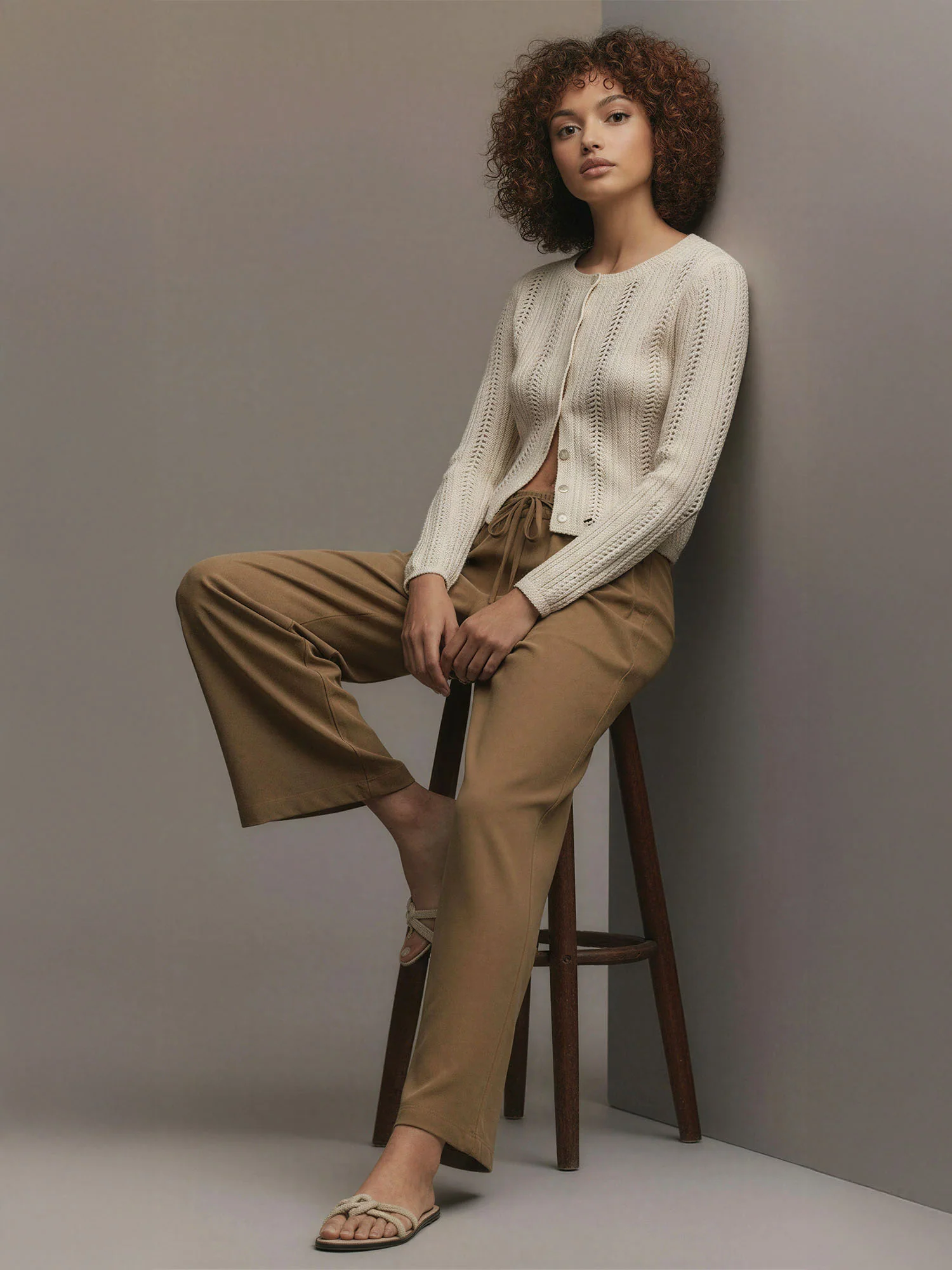 Tie Waist Pull On Suting Pants - Image 5