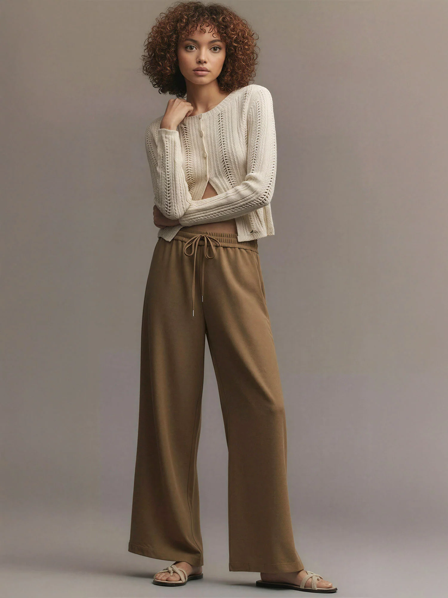 Tie Waist Pull On Suting Pants - Image 7