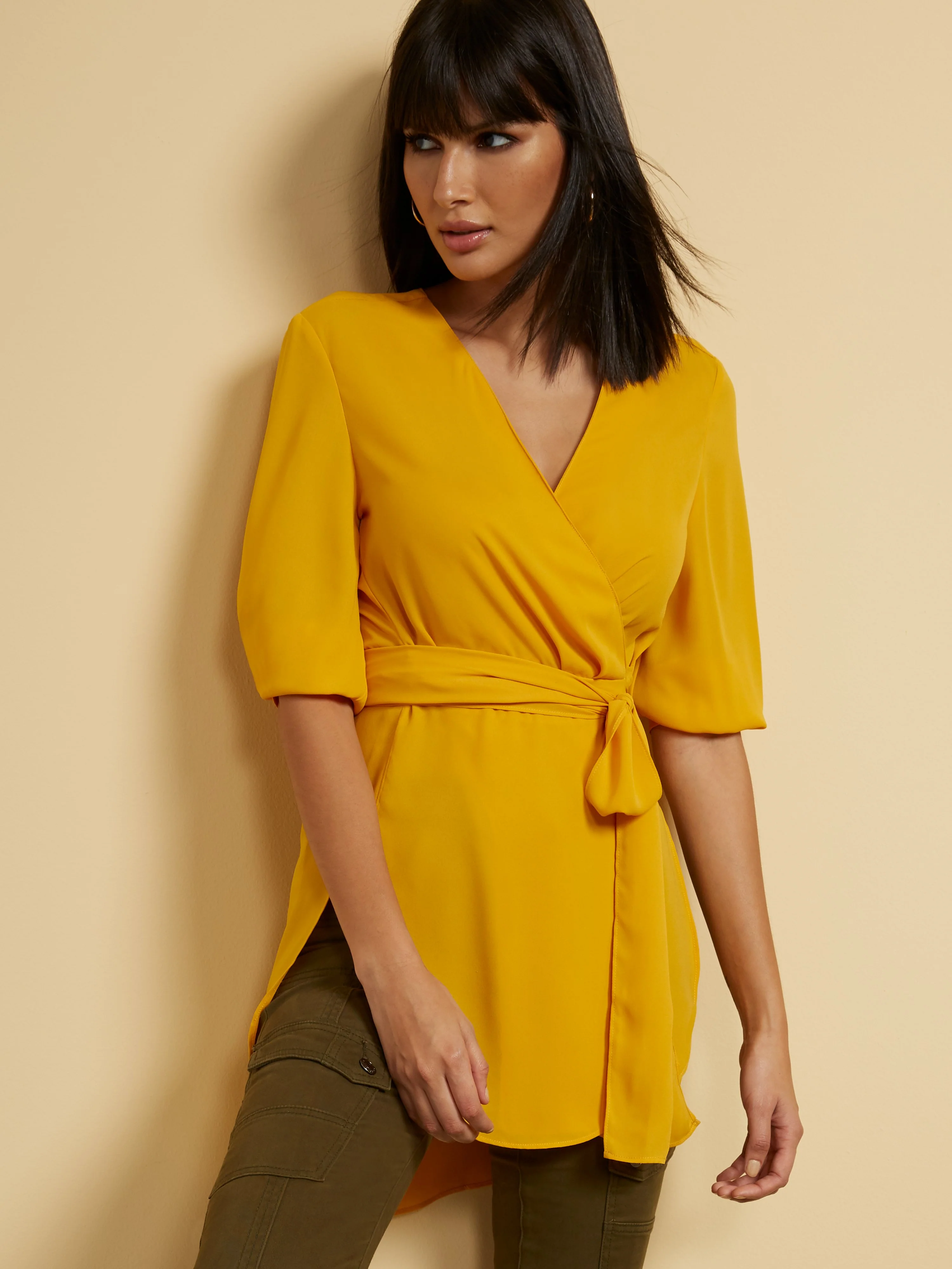 Tie-Waist Tunic Blouse - Image 2