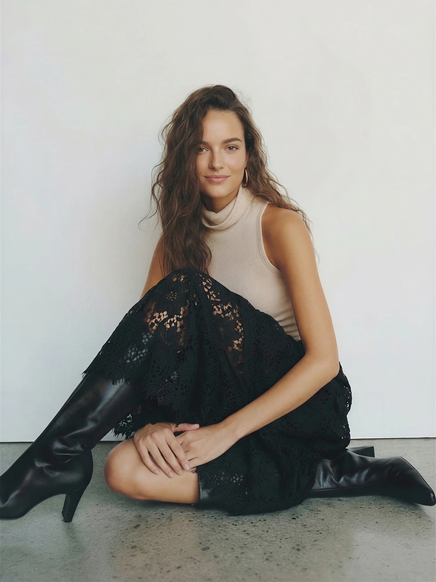 Tiered Lace Maxi Skirt