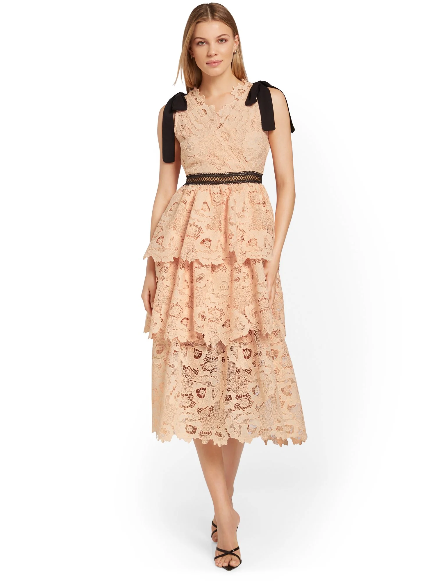 Just Me Tiered Lace Midi Dress - Brands We Love - Image 2