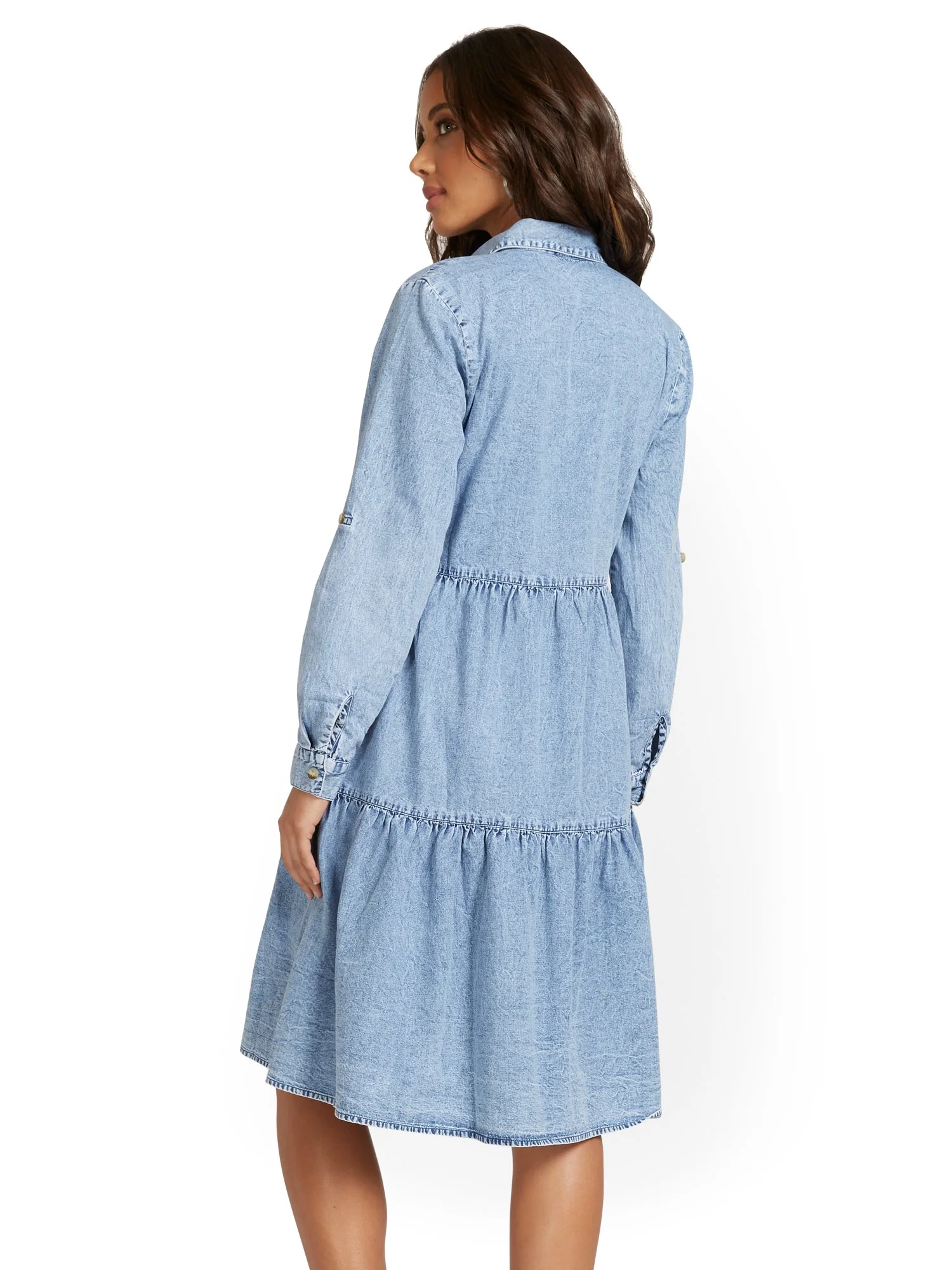 Tiered Maxi Shirtdress - Image 6