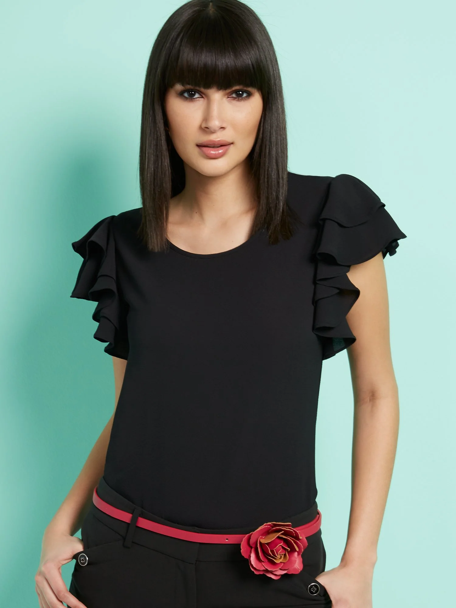 Tiered Ruffle-Sleeve Top - Image 2