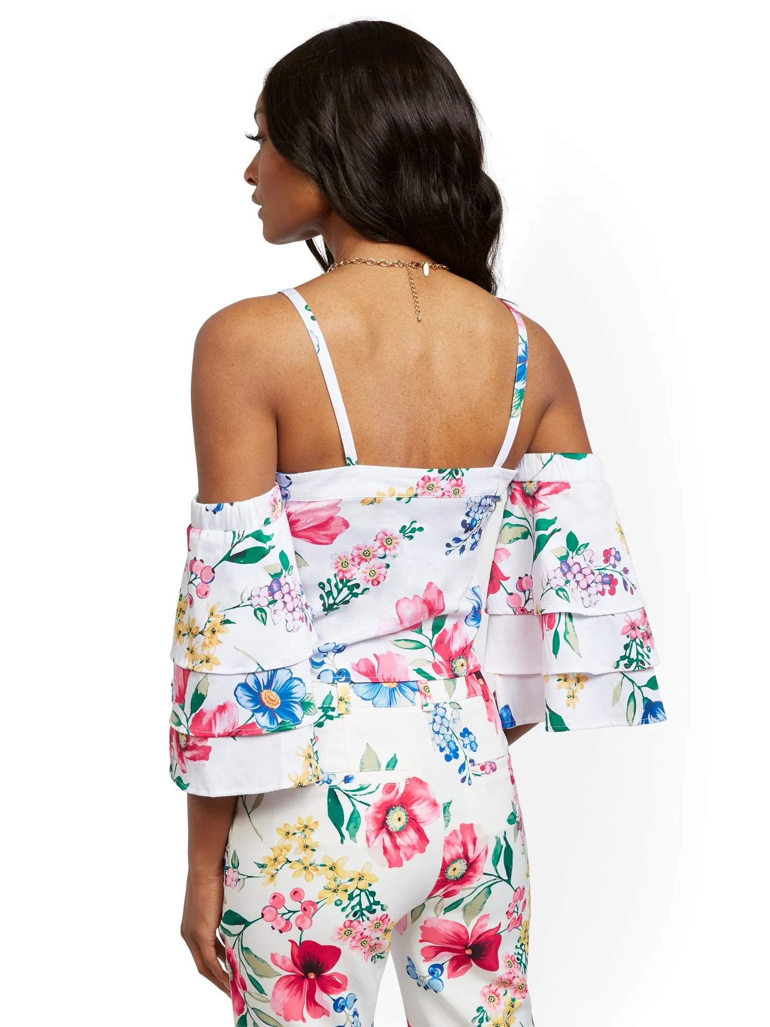 Tiered-Sleeve Off-The-Shoulder Top - 7th Avenue - Image 3