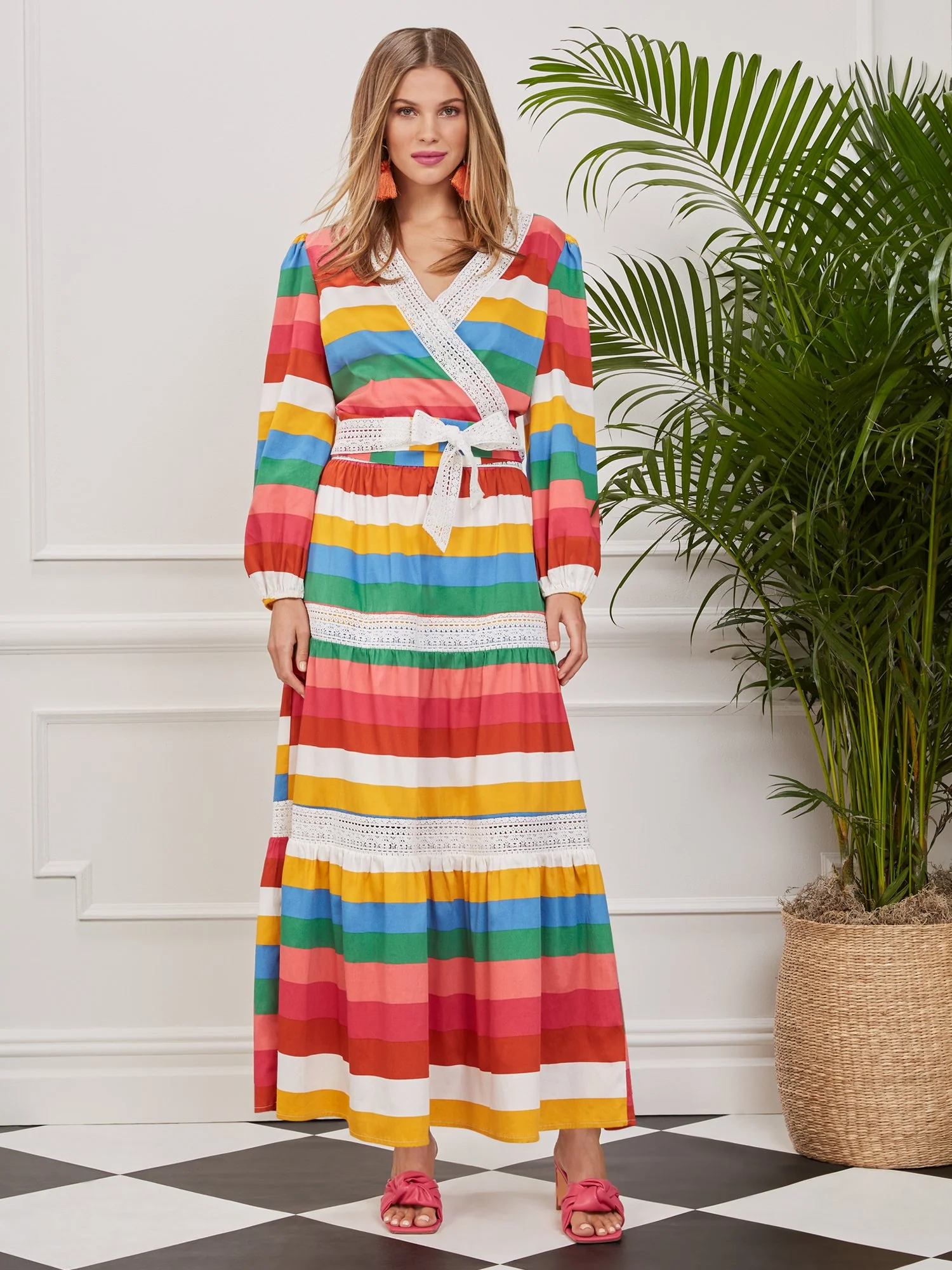 Tiered Stripe Poplin Maxi Skirt - Image 2