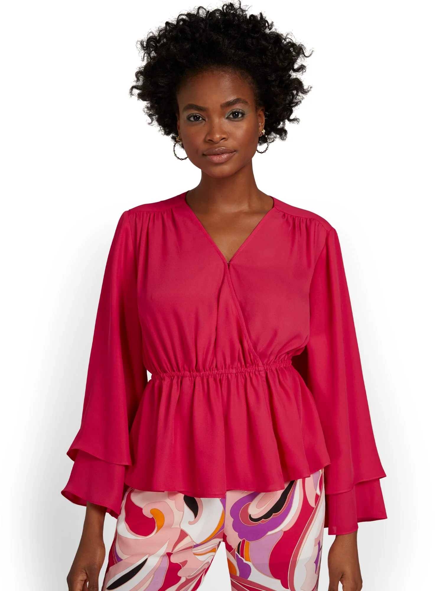 Tiered Surplice Blouse - Image 2