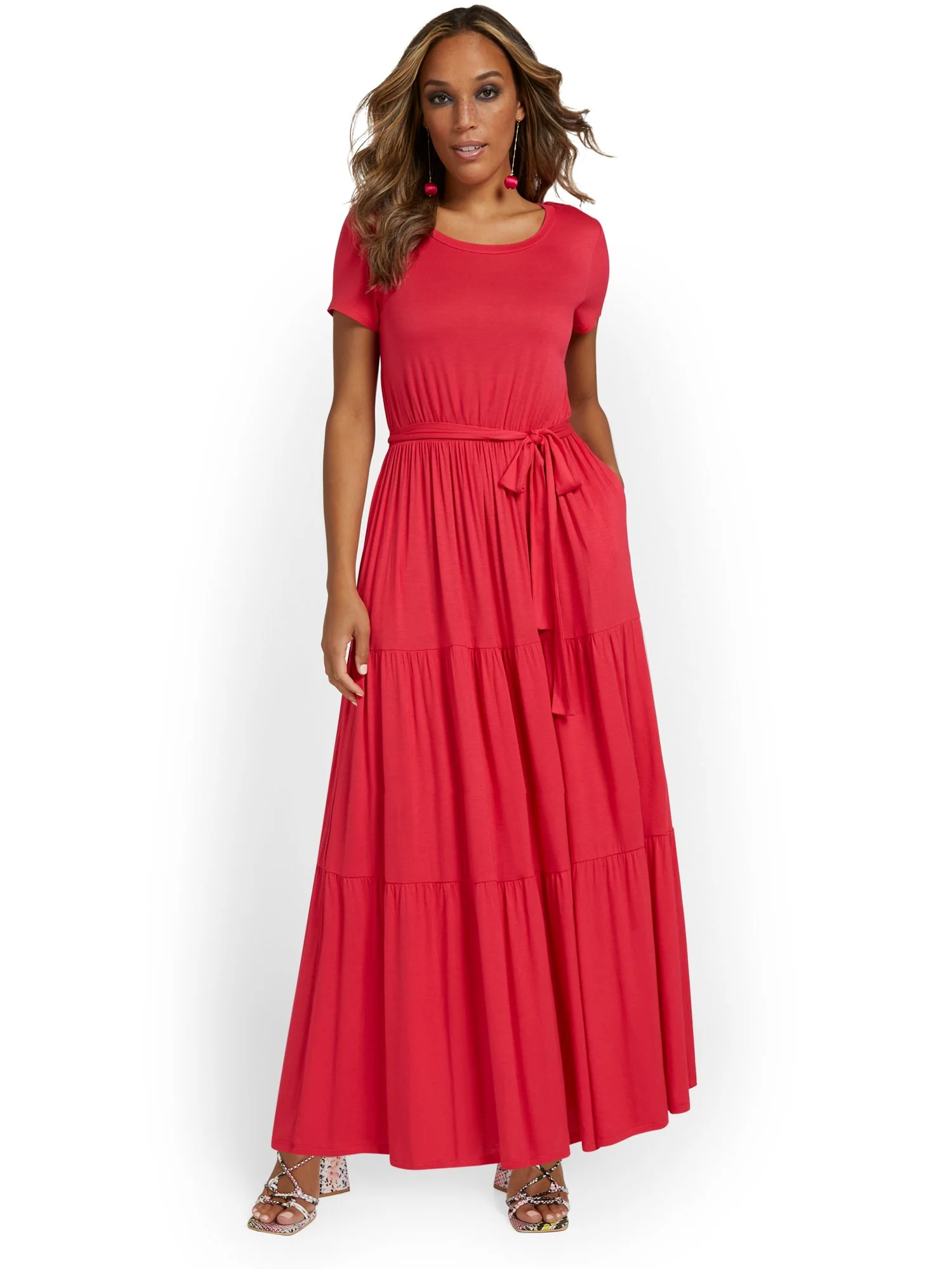Tiered Tie-Waist Maxi Dress - Image 2