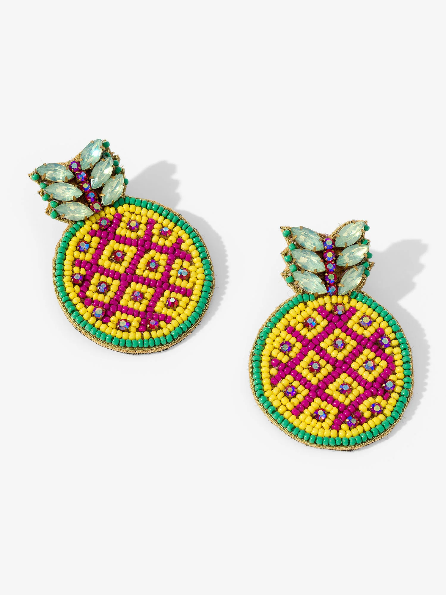 Tropical Flare Pineapple Seed Beaded Earrings