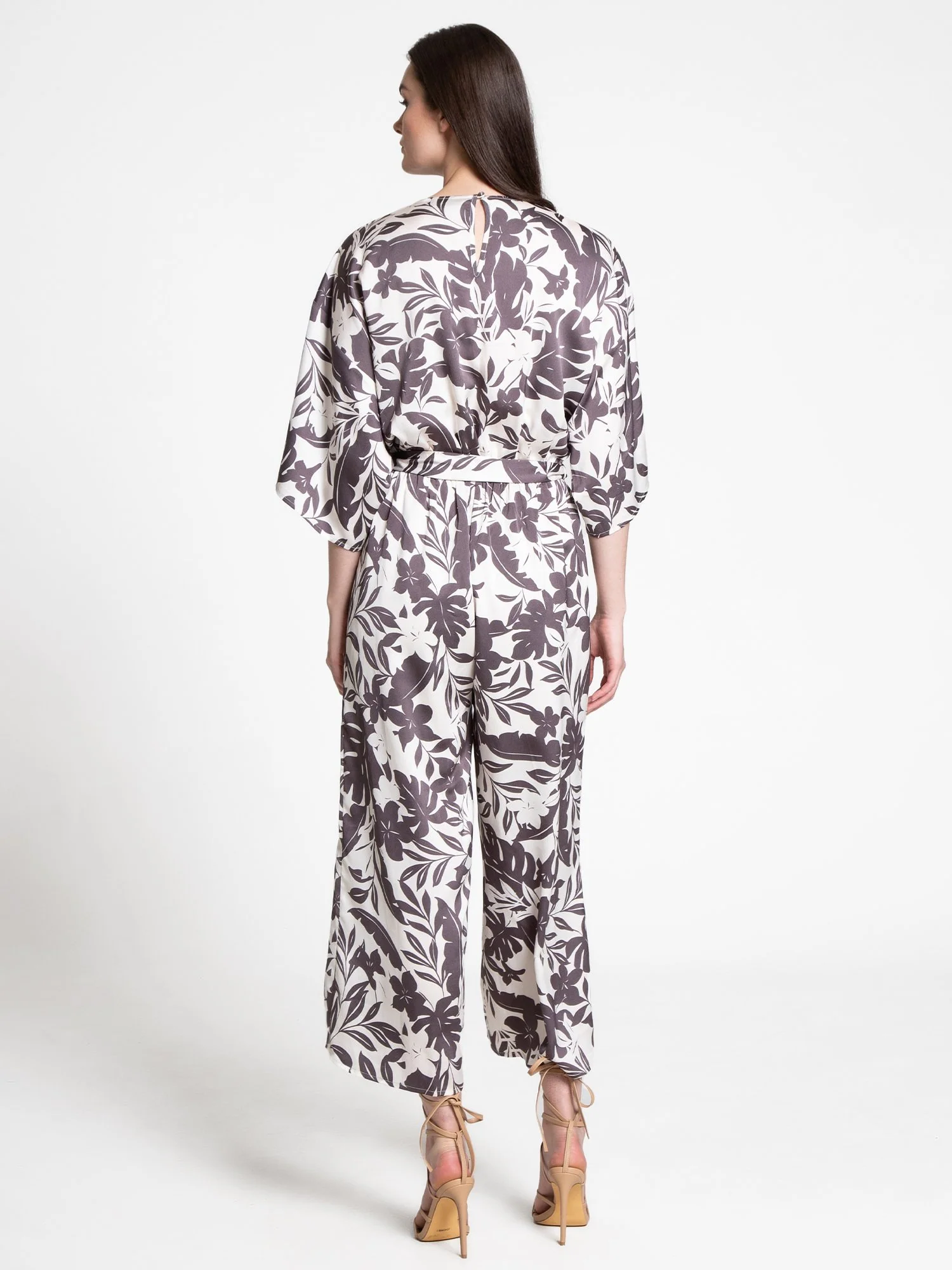 Dress Forum Tropical Long Bell-Sleeve Satin Jumpsuit - Brands We Love - Image 5