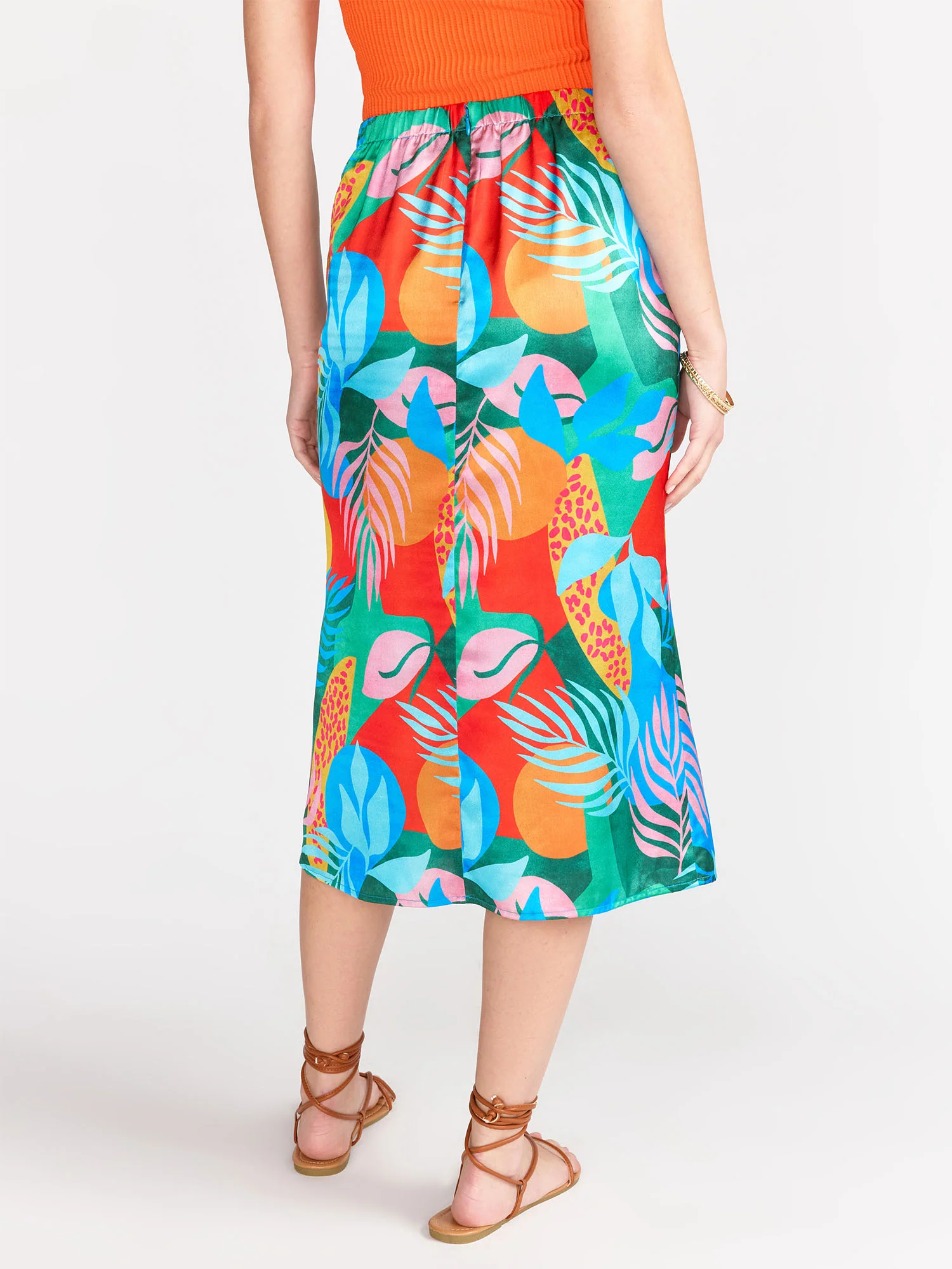Tropical Print Satin Slip Skirt - Dress Forum - Image 4