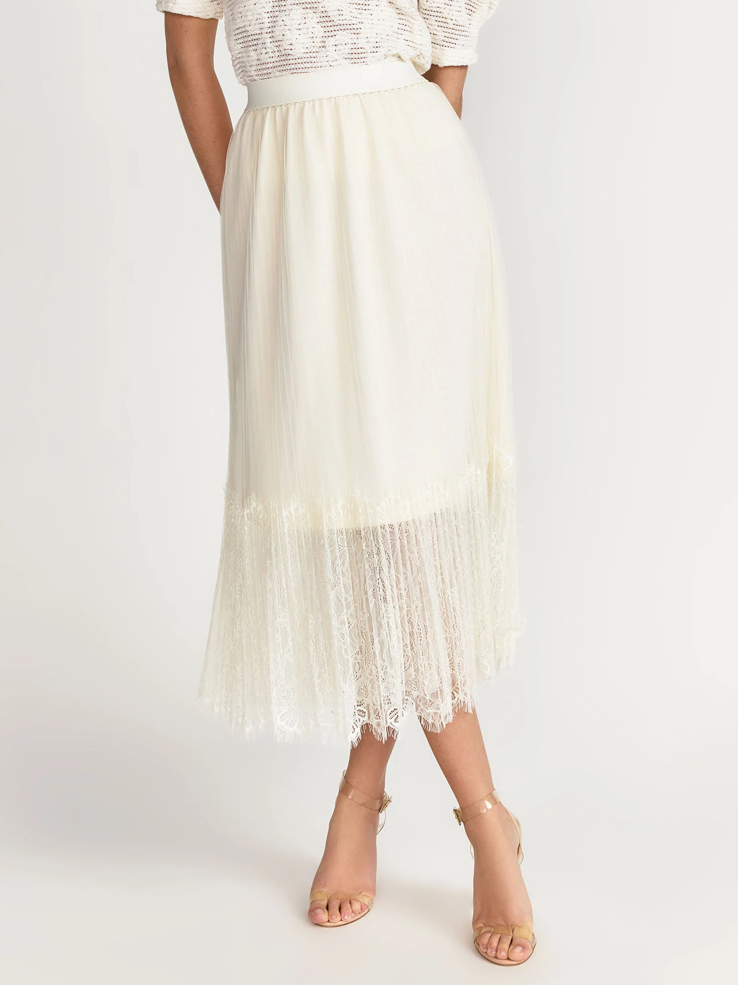 Lena Tulle Pleated Lace Trim Skirt - Brands We Love - Image 2