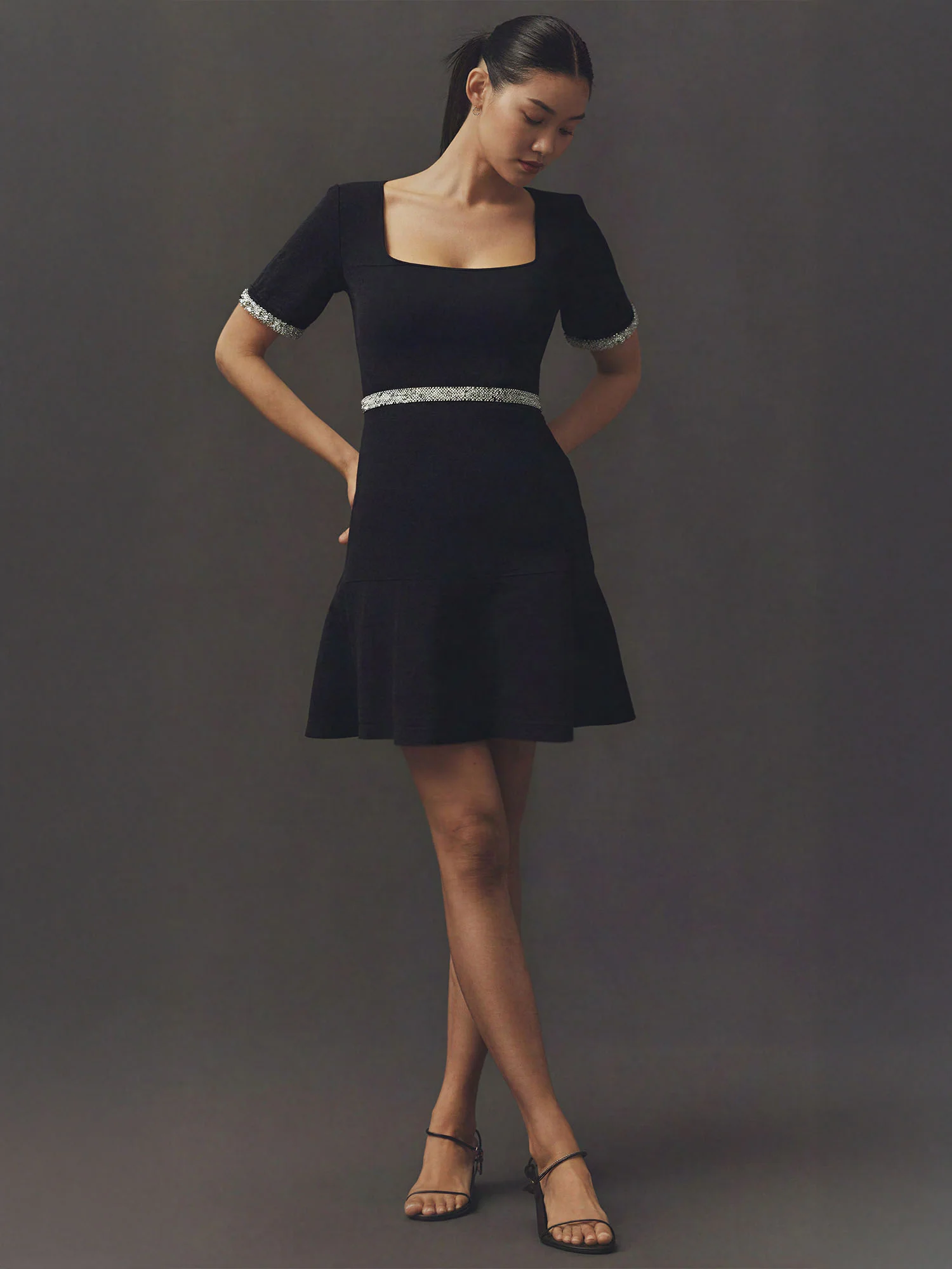 Tweed Short Sleeve Mini Dress - Image 3