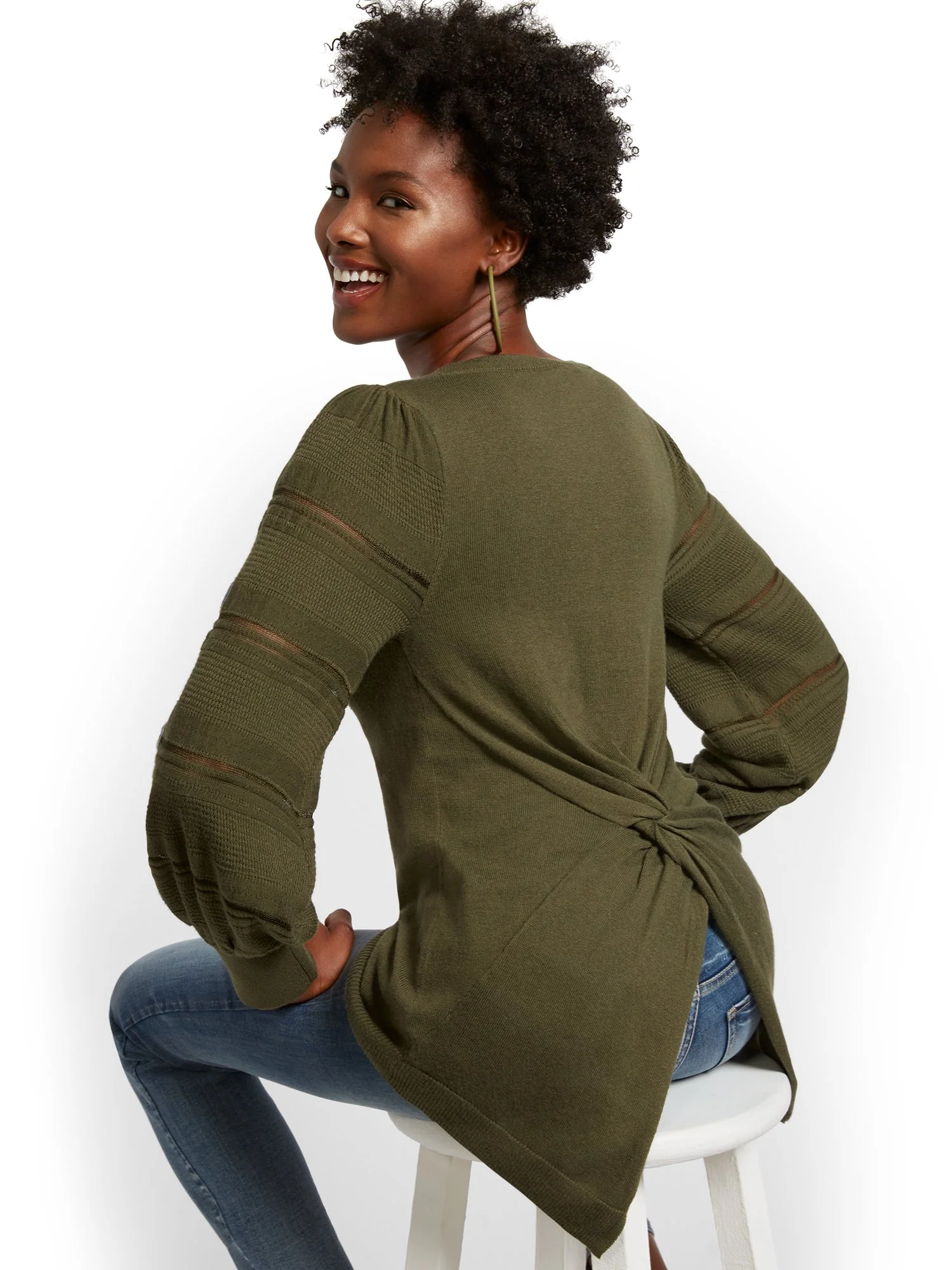 Twist-Back Tunic Sweater - Image 19