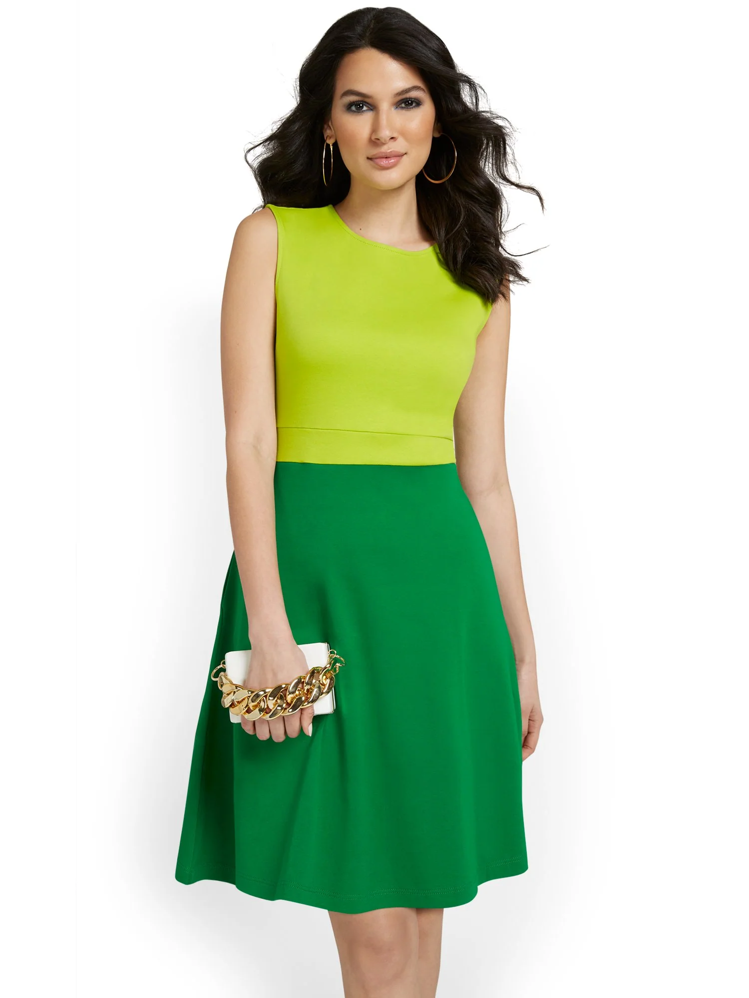 Two-Tone Flare Dress - City Knits - Image 7