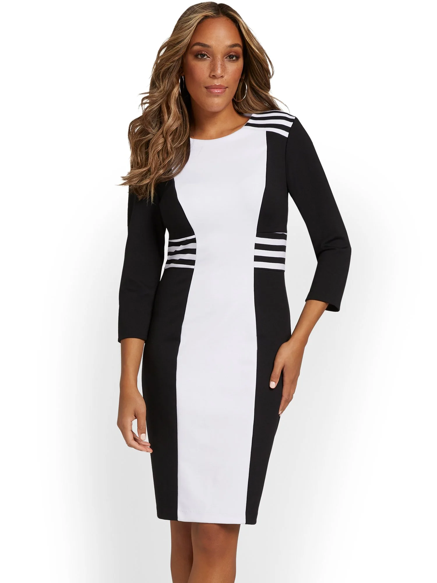 Two-Tone Sheath Dress - Superflex