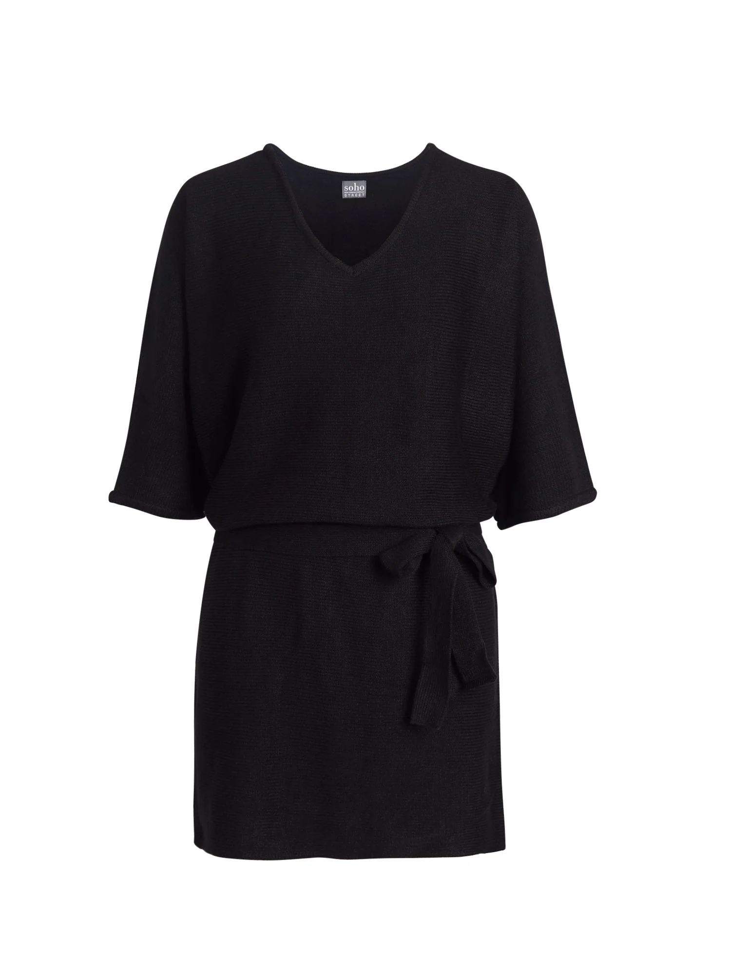 V-Neck Belted Sweater Dress - Image 2