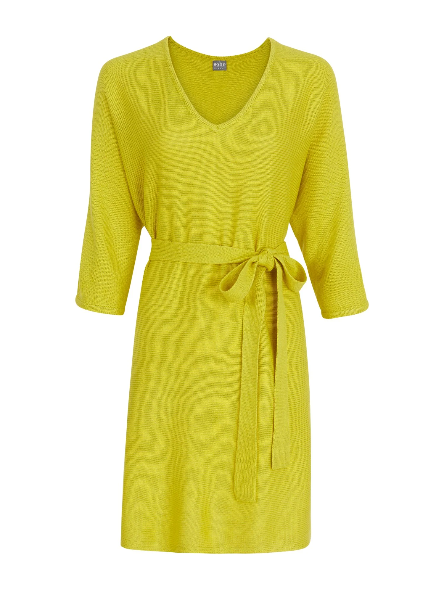 V-Neck Belted Sweater Dress - Image 6