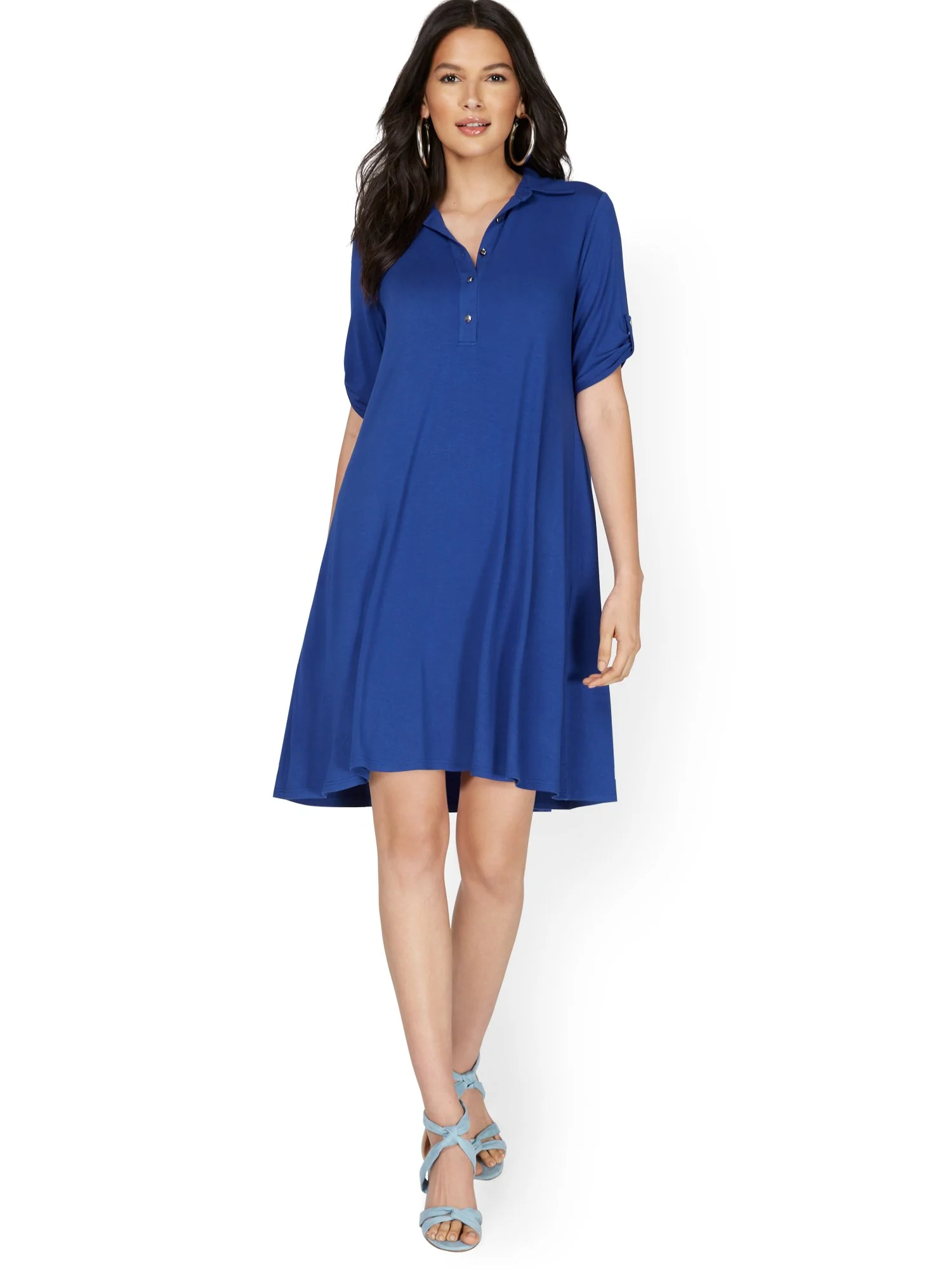 V-Neck Button-Front Polo Dress - Image 5
