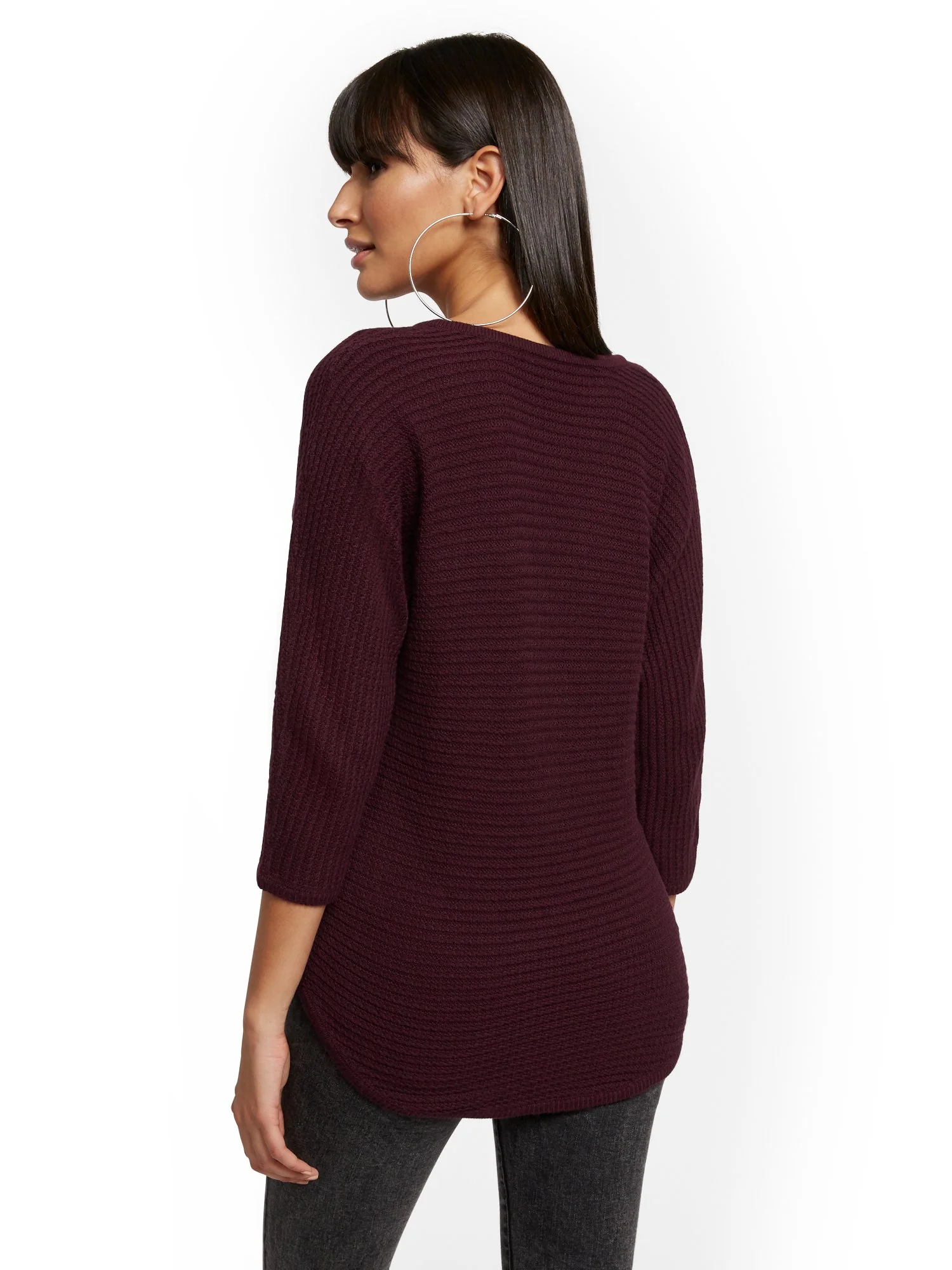 V-Neck Dolman Tunic Sweater - Image 7