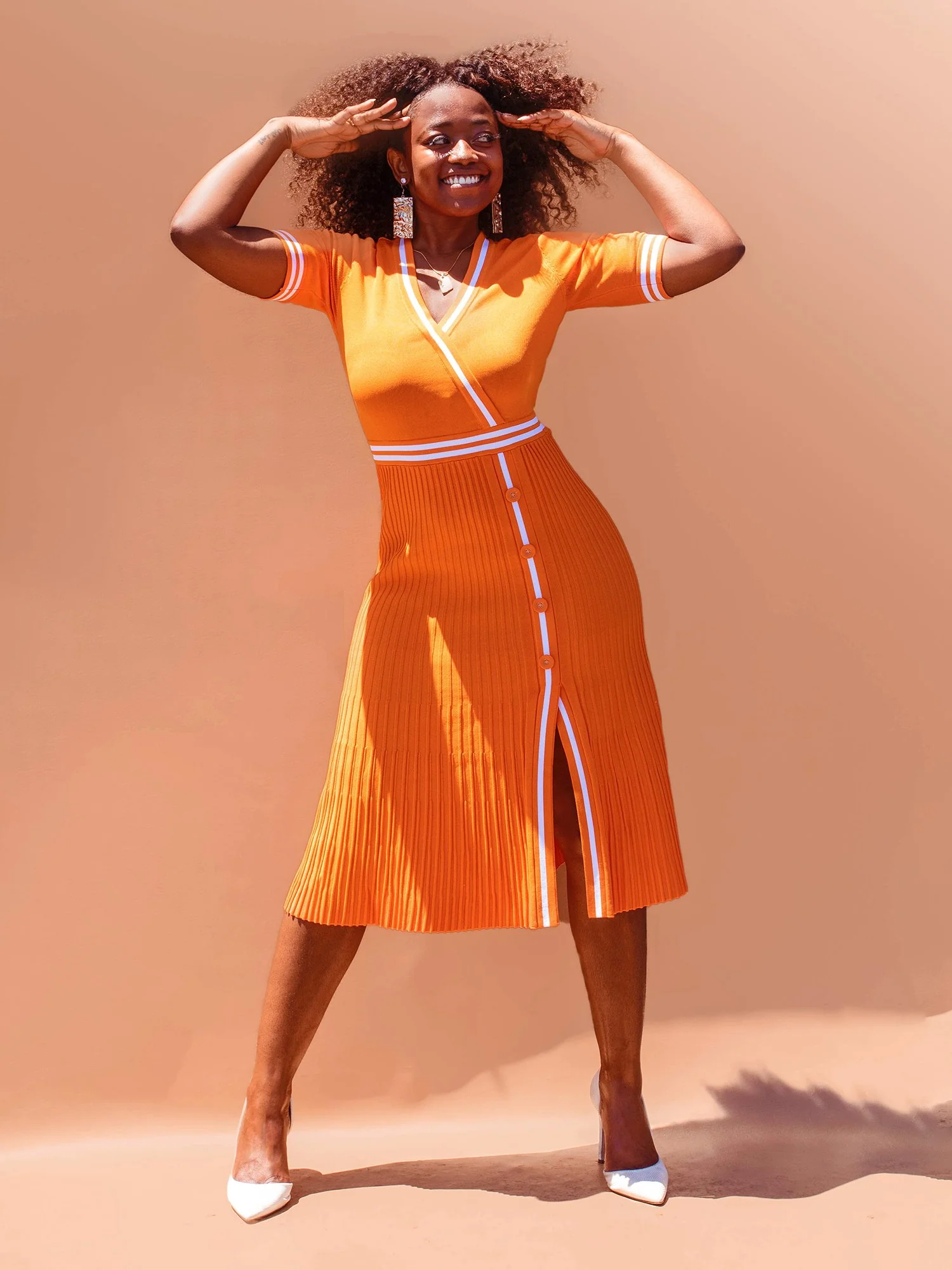 V-Neck Sweater Dress - The NY&C Legacy Collection - Image 2