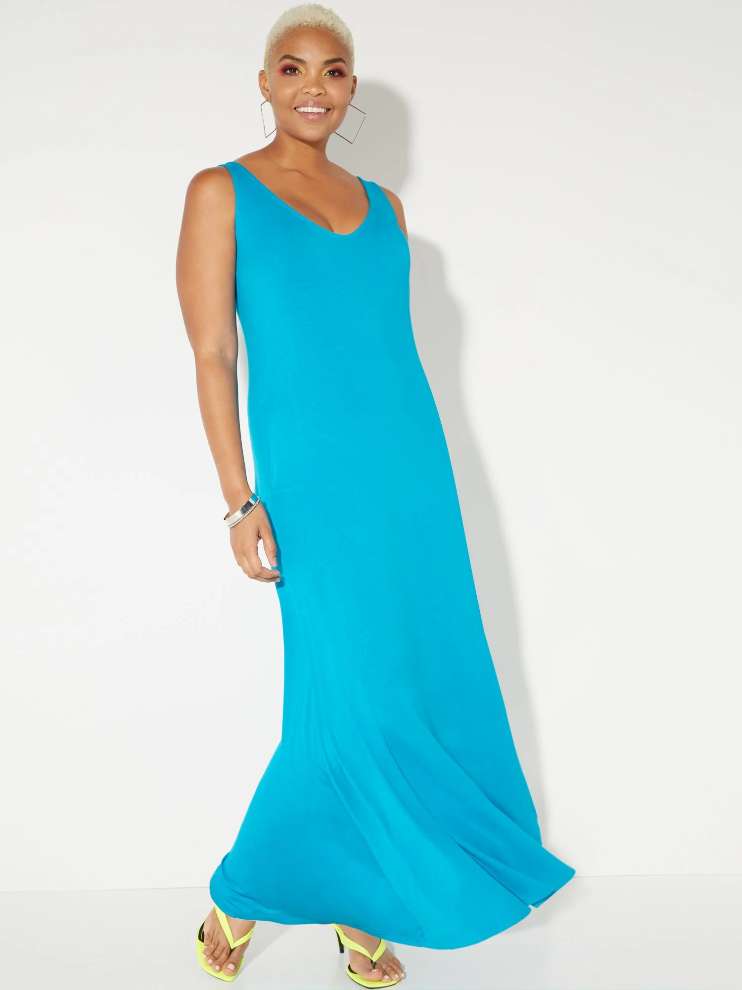 V-Neck Tank Maxi Dress - NY&C Style System - Image 12