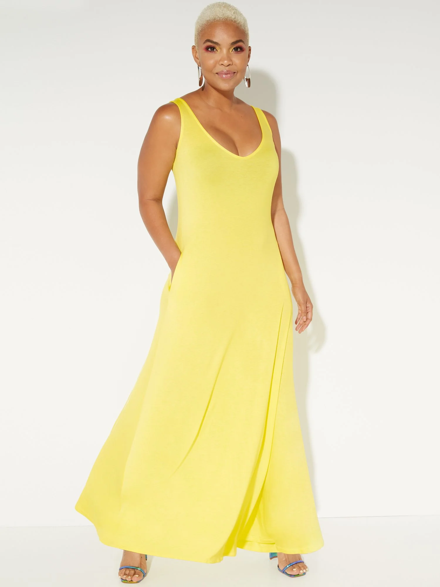 V-Neck Tank Maxi Dress - NY&C Style System - Image 16