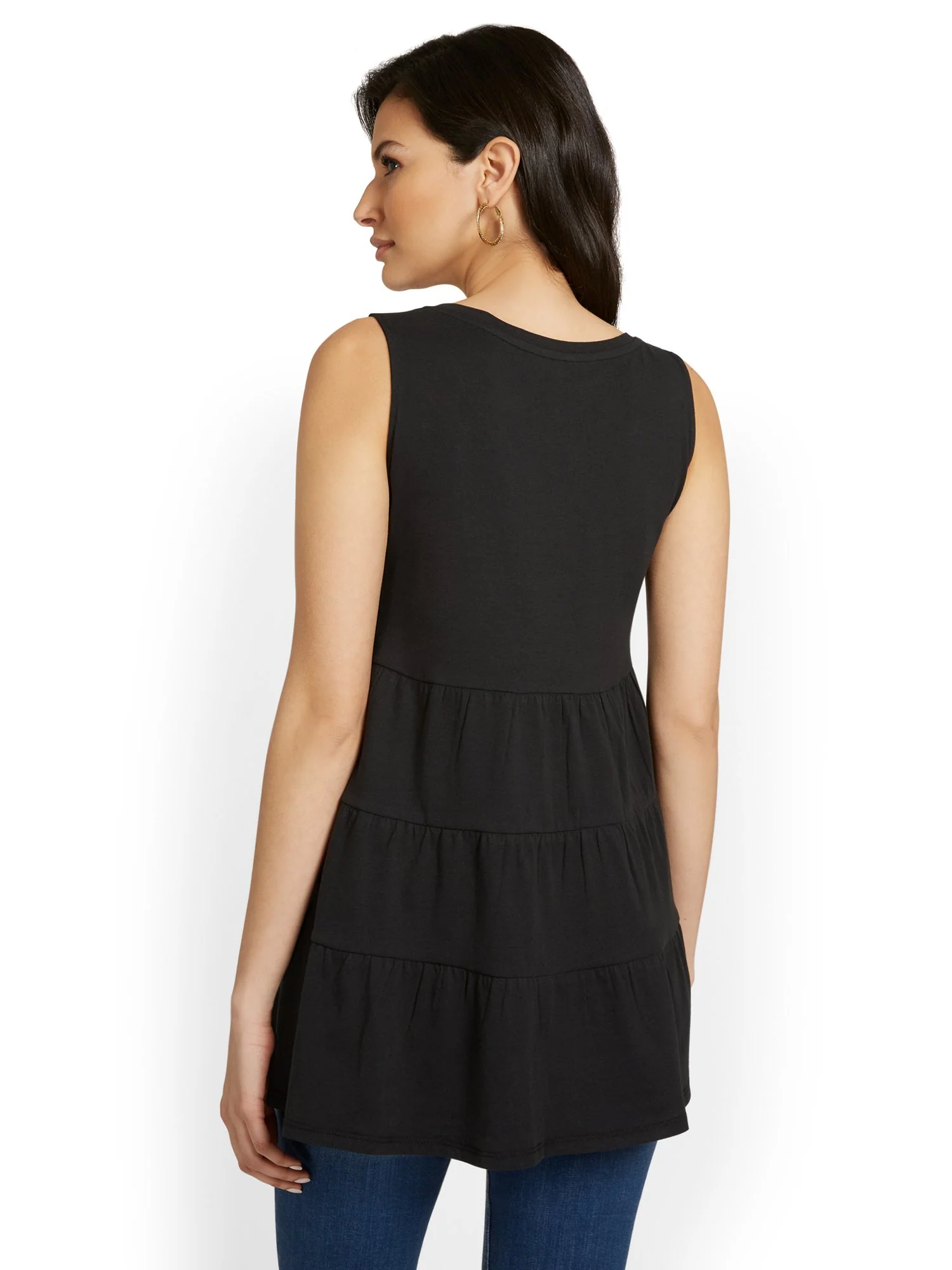 V-Neck Tiered Perfect Tee Tunic - Image 3