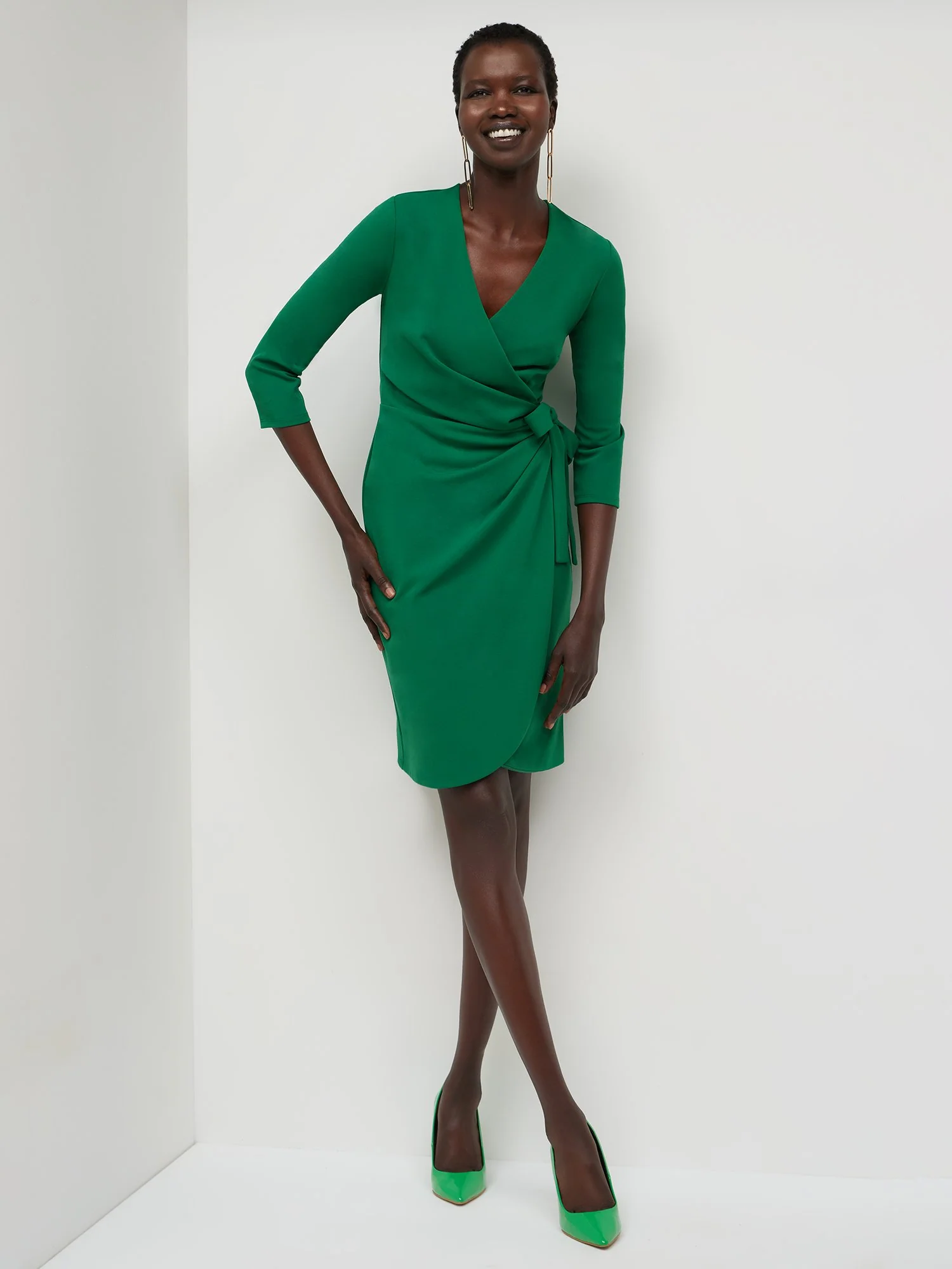V-Neck Wrap Sheath Dress - Magic Crepe® - Image 5