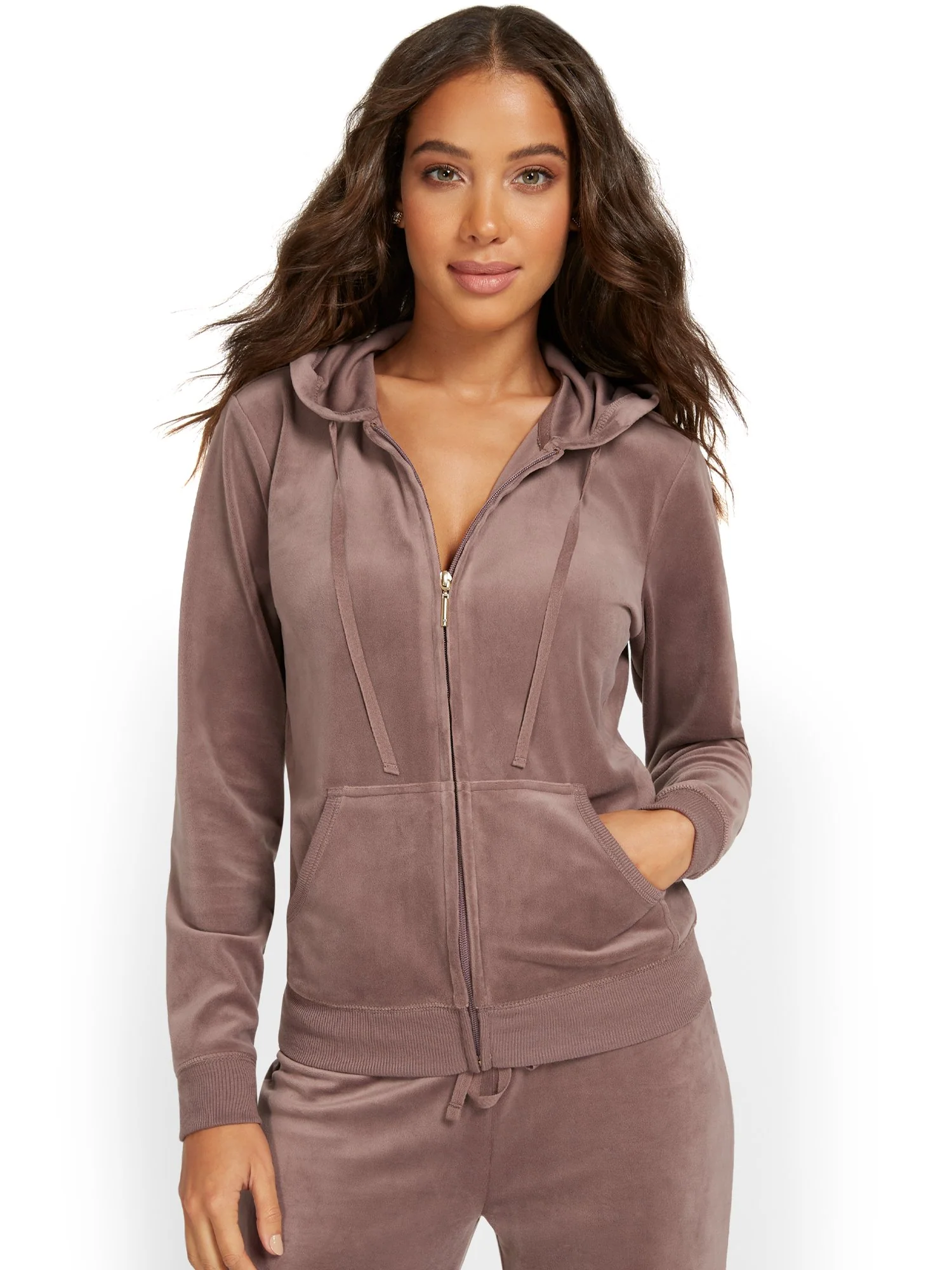 Velour Hooded Zip-Front Jacket - Dreamy Velour Collection - Image 25