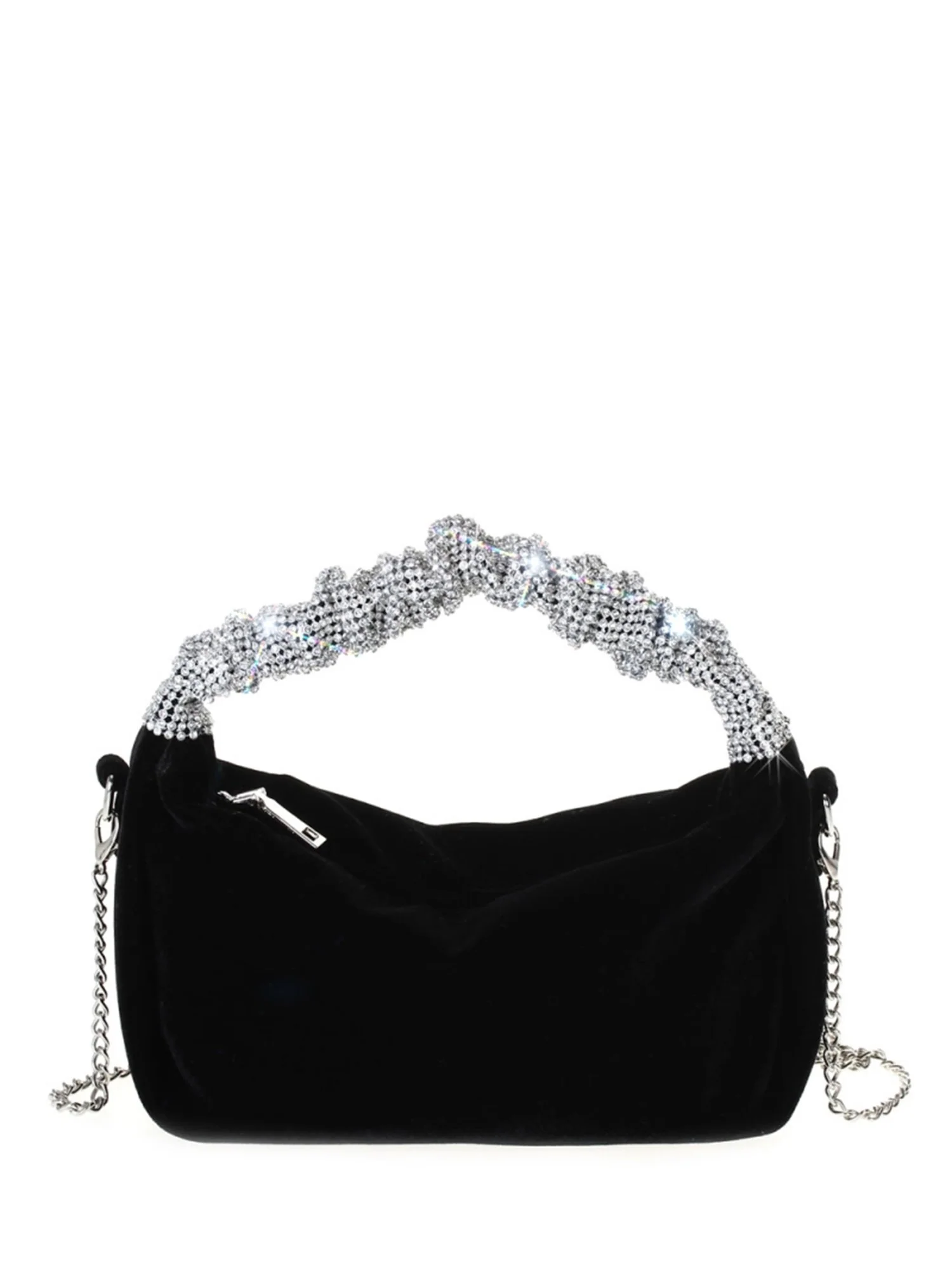 Velvet Rhinestone Top Handle Bag - Image 2