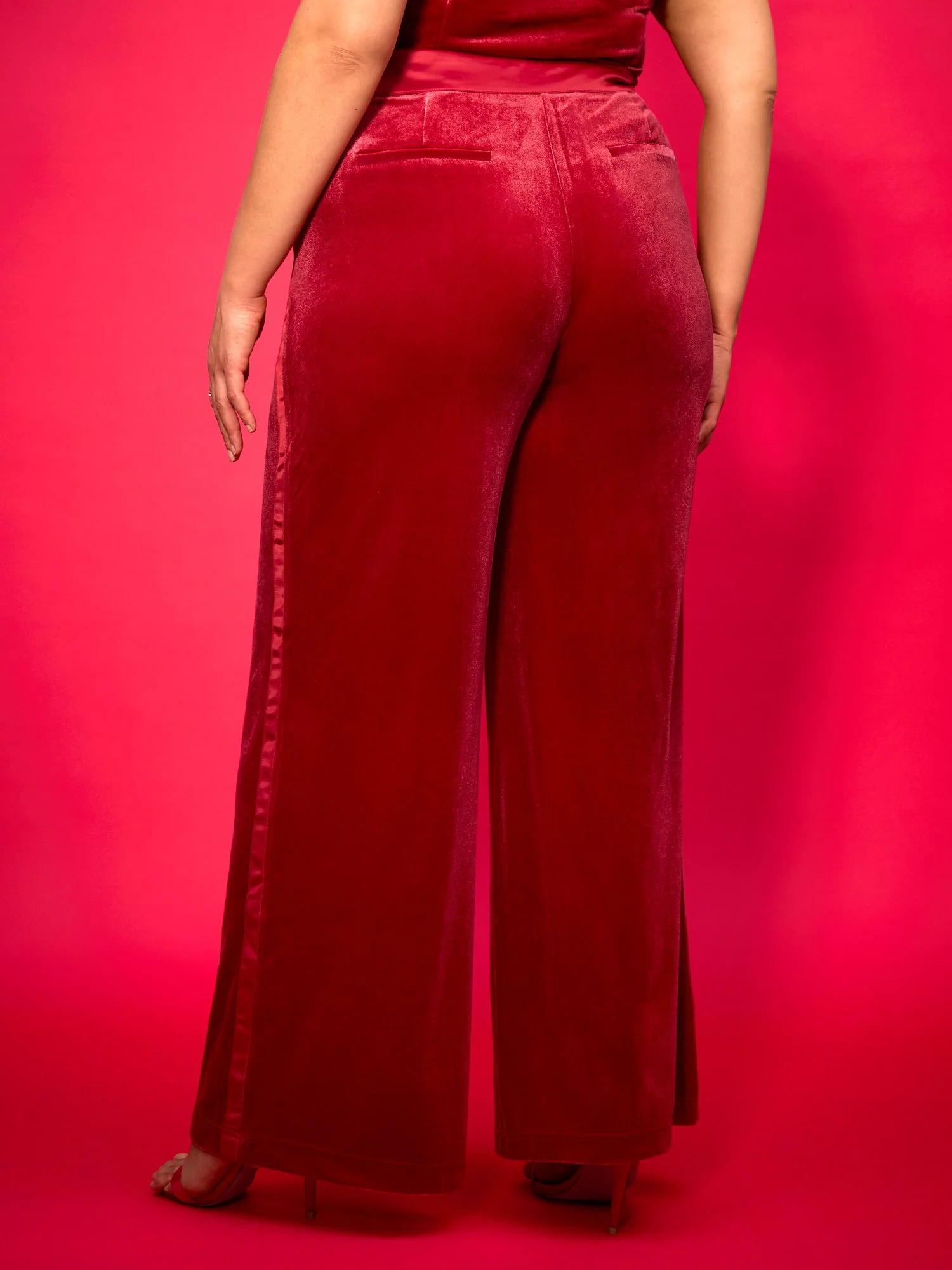 Velvet Side-Stripe Wide-Leg Pant - Image 5