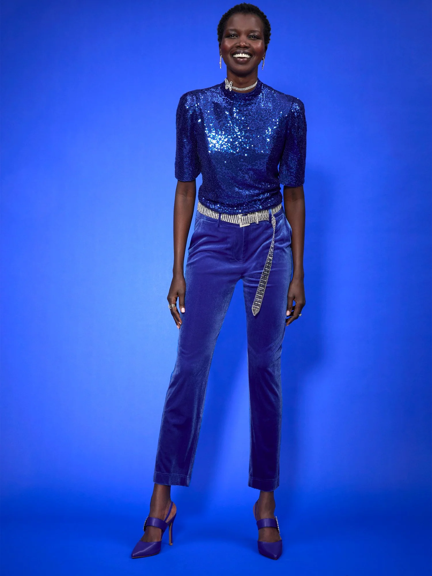 Velvet Slim-Leg Pant