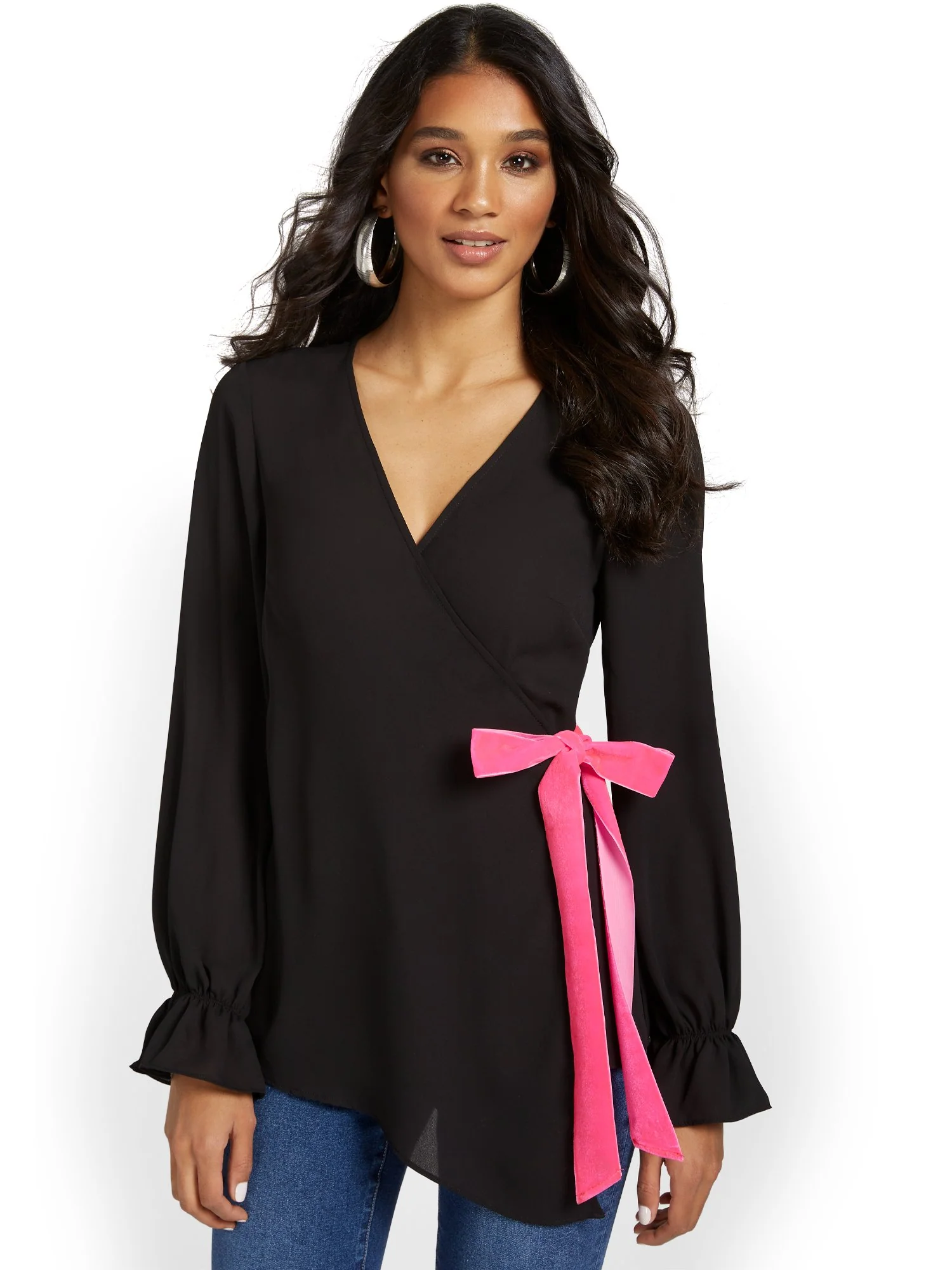 Velvet Tie-Waist Top