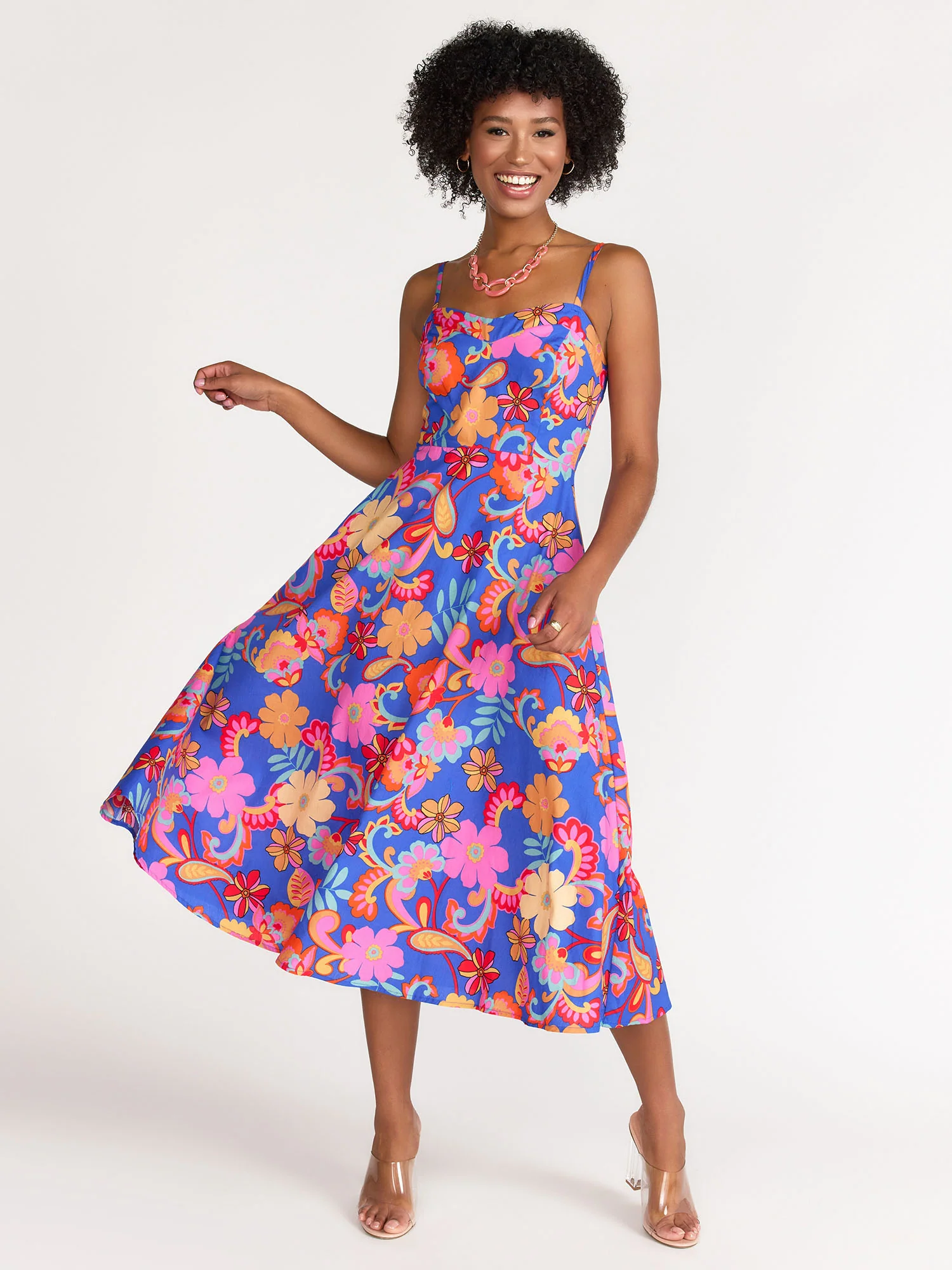 Very Refreshing Poplin Midi Dress - Flying Tomato - Image 2