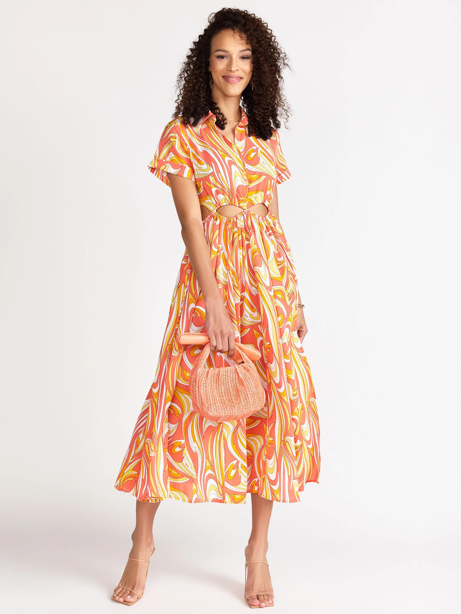 Waist Cut-Out Multi Print Dress - Aakaa - Image 2