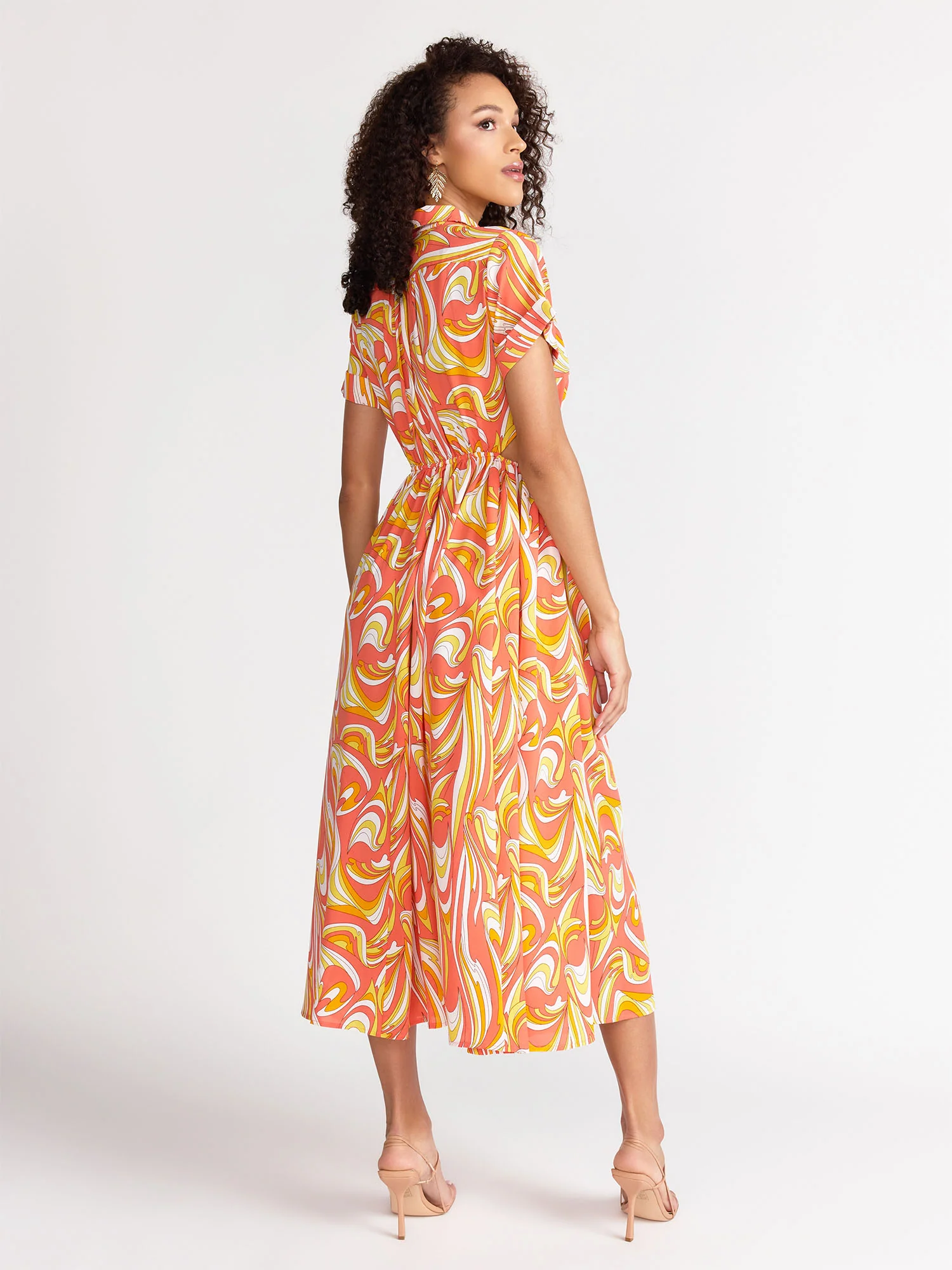 Waist Cut-Out Multi Print Dress - Aakaa - Image 6