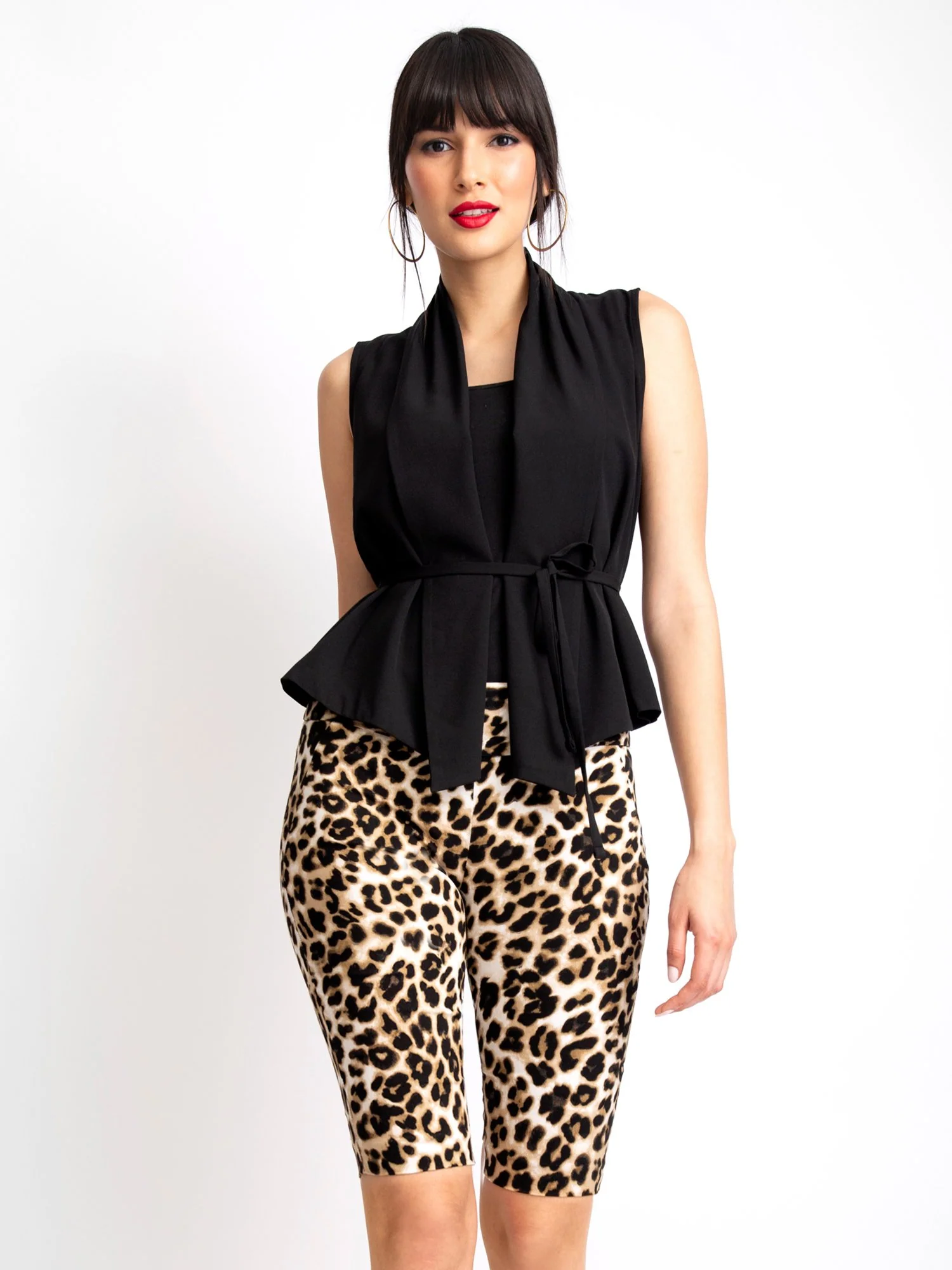 Whitney High-Waisted Pull-On 11-Inch Short - Leopard