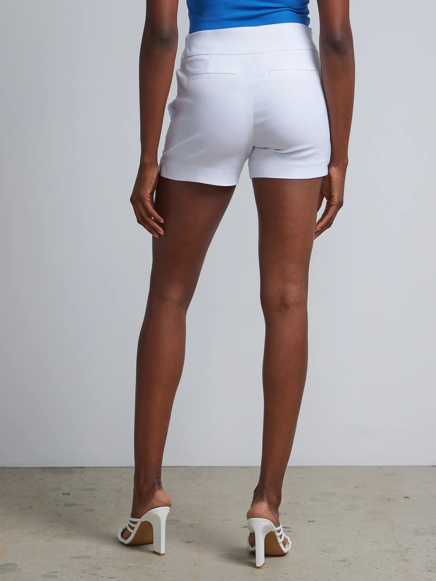 Whitney High-Waisted Pull-On 4-Inch Shorts - White - Image 4
