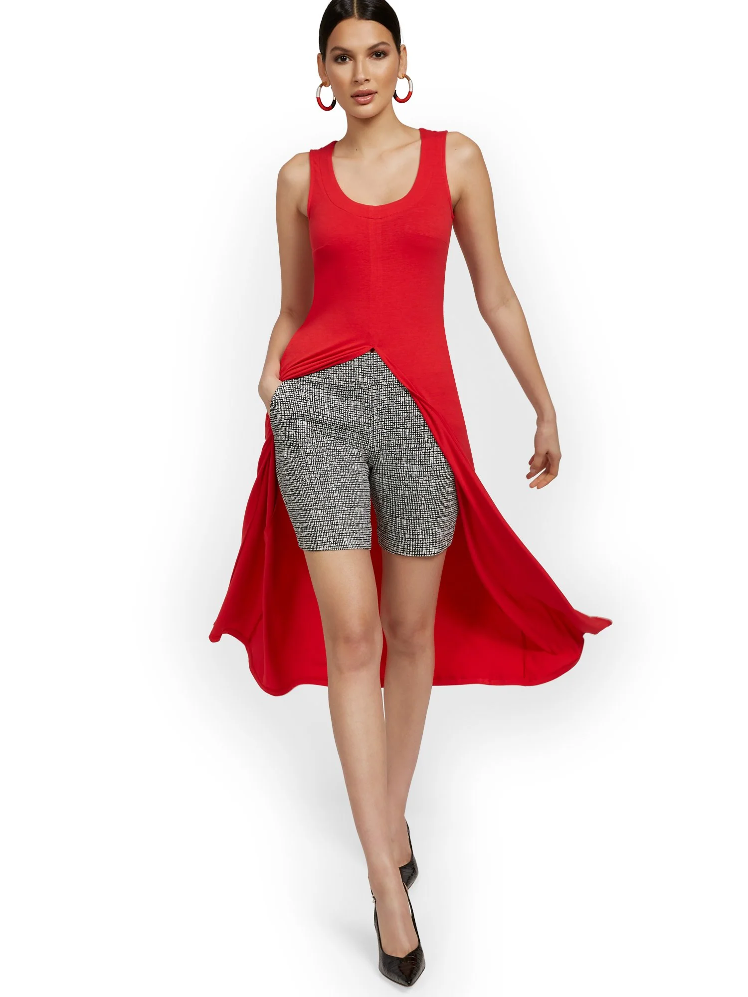 Whitney High-Waisted Pull-On 8-Inch Short - Crosshatch - Image 4