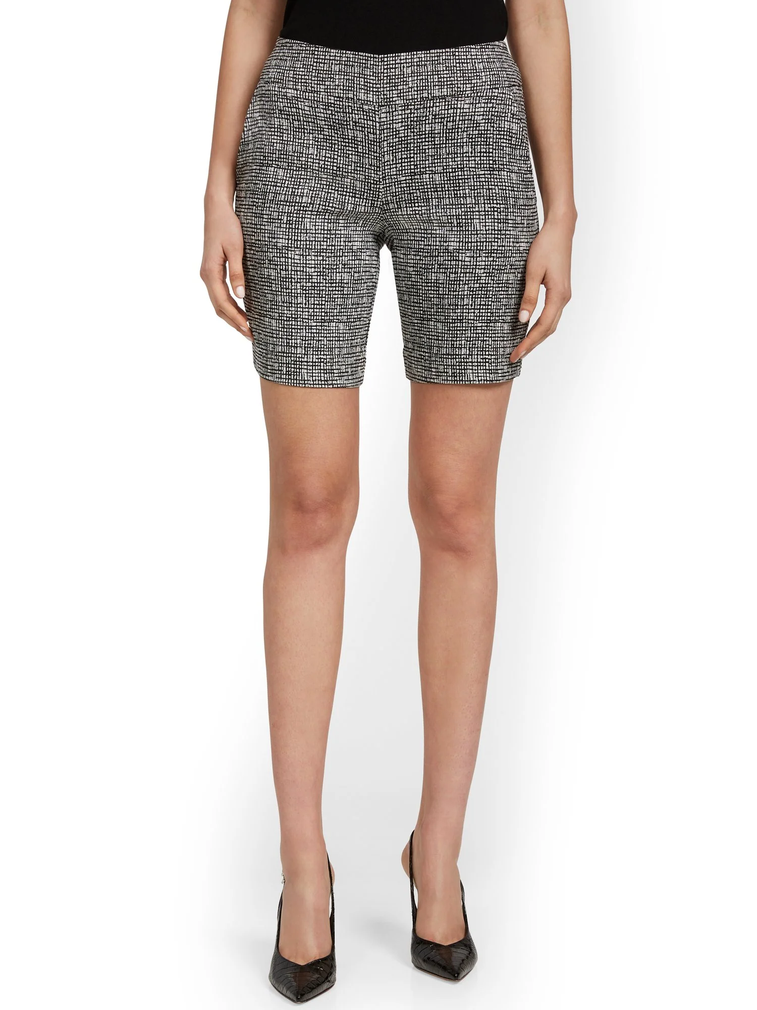 Whitney High-Waisted Pull-On 8-Inch Short - Crosshatch - Image 5