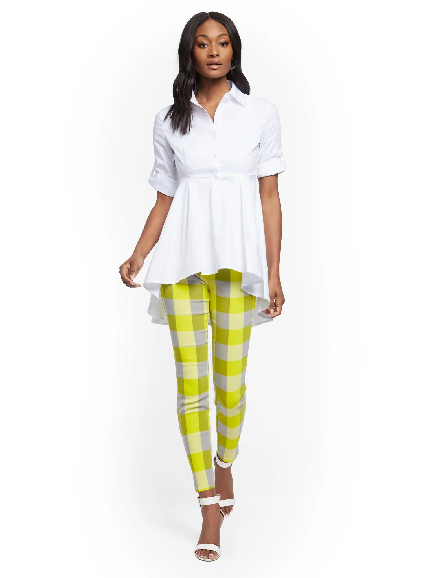 Whitney High-Waisted Pull-On Ankle Pant - Plaid - Image 3