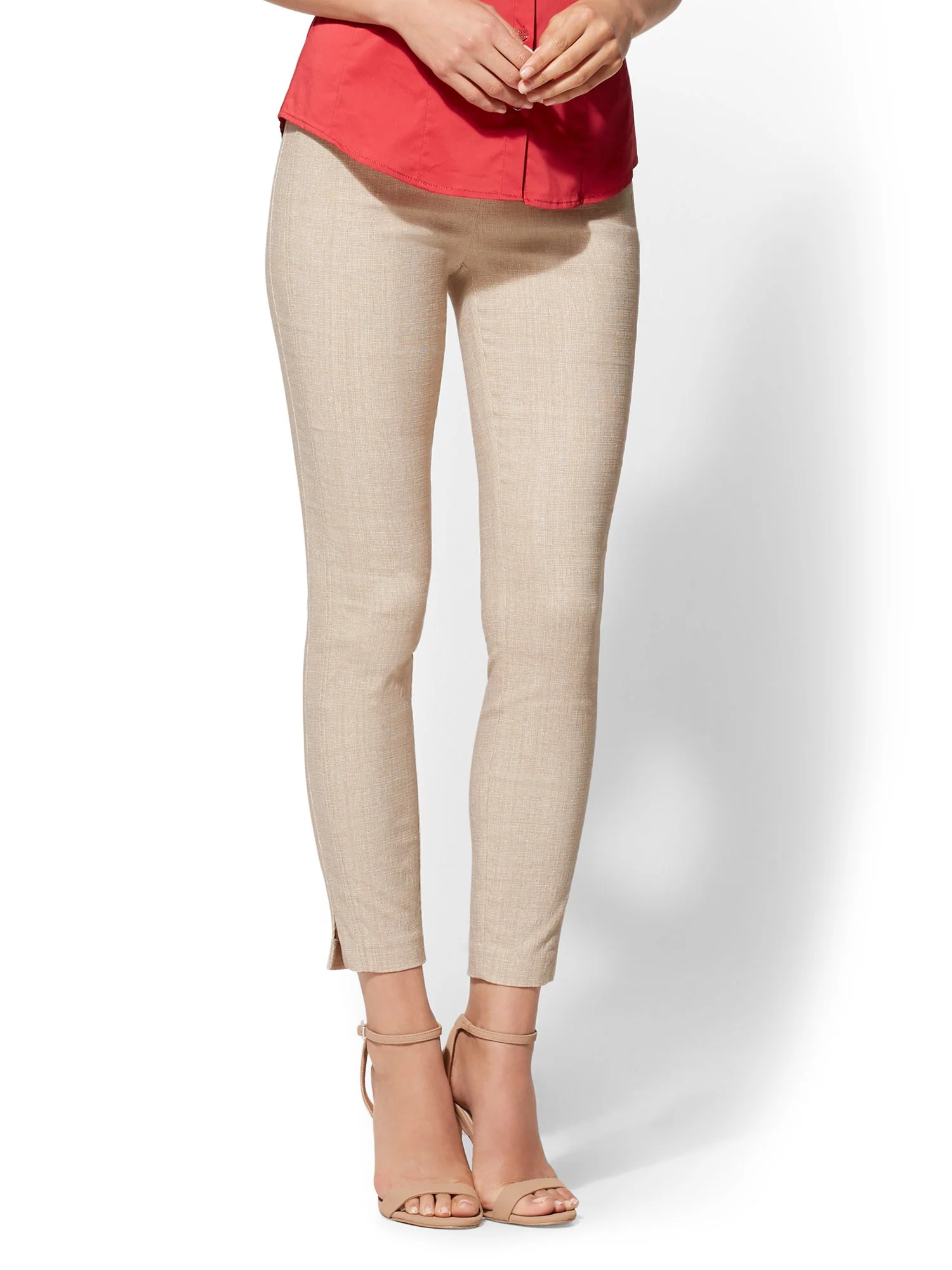 Whitney High-Waisted Pull-On Ankle Pant - Tan - Image 5