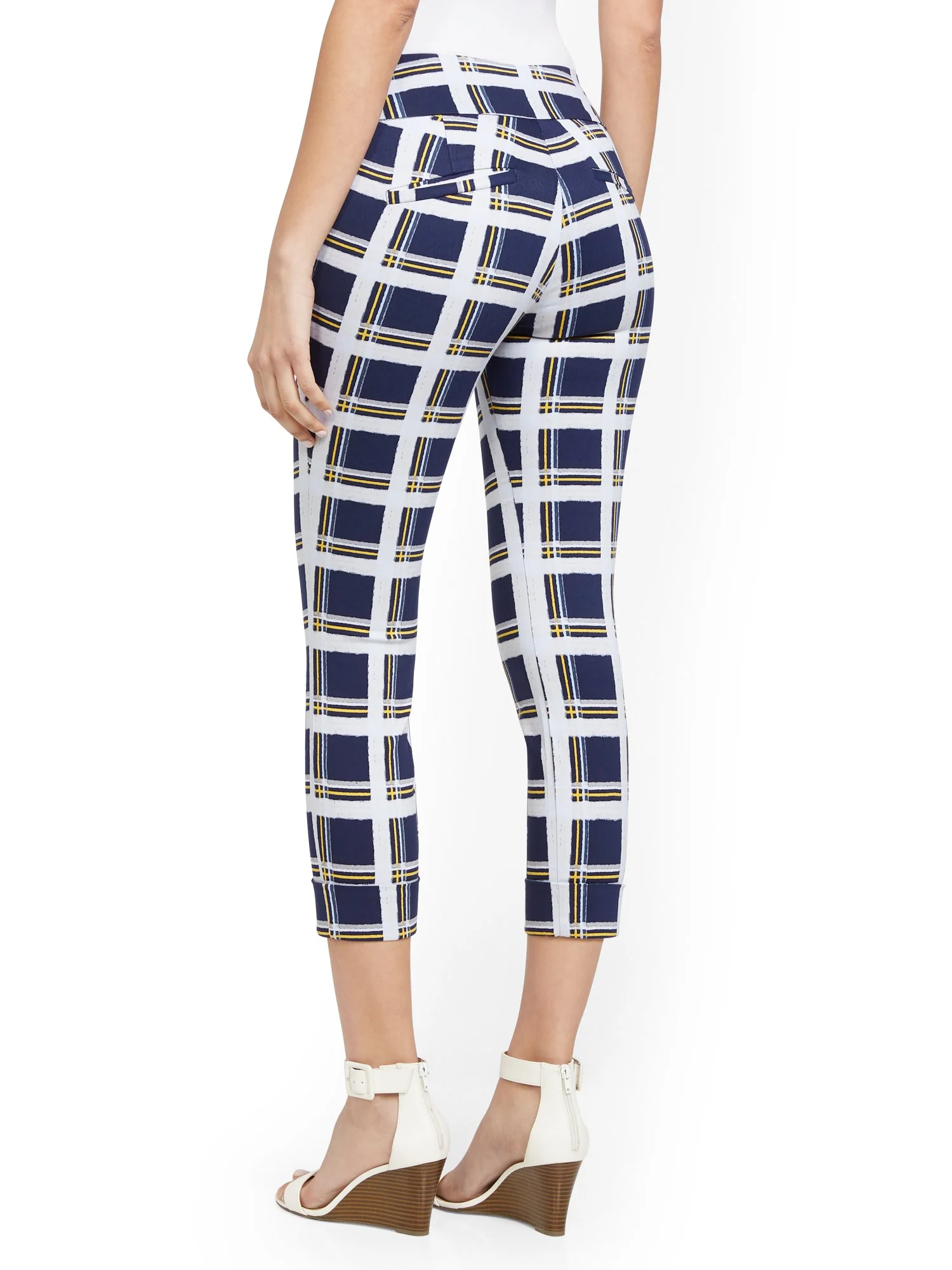 Whitney High-Waisted Pull-On Capri Pant - Plaid - Image 3