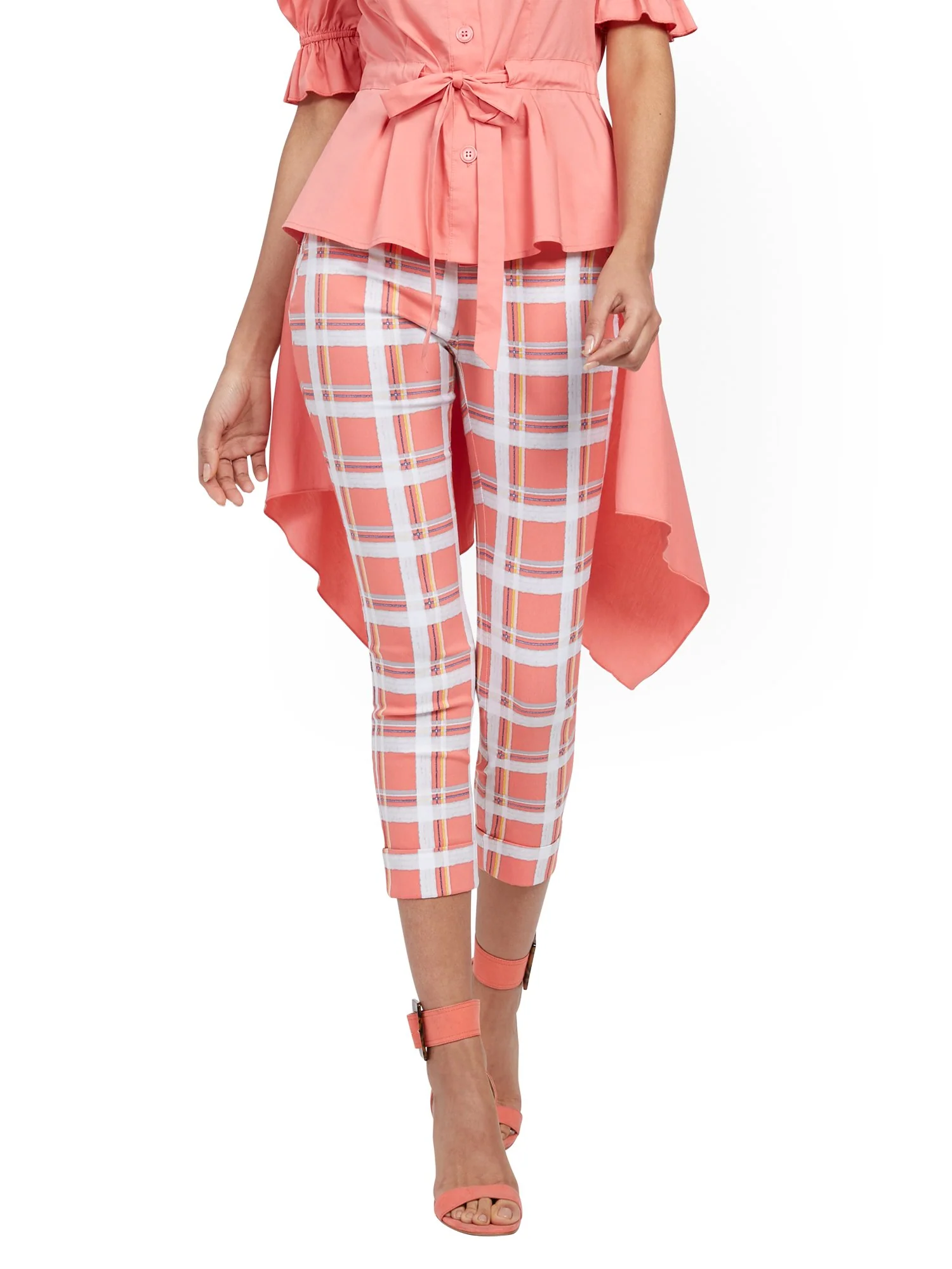 Whitney High-Waisted Pull-On Capri Pant - Plaid - Image 7