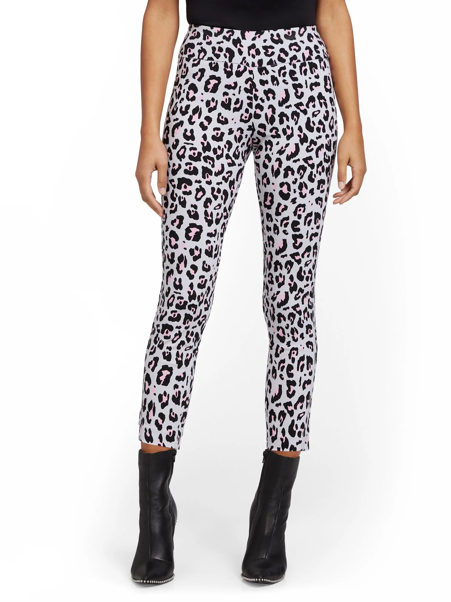 Whitney High-Waisted Pull-On Slim-Leg Ankle Pant - Animal Print - Image 5