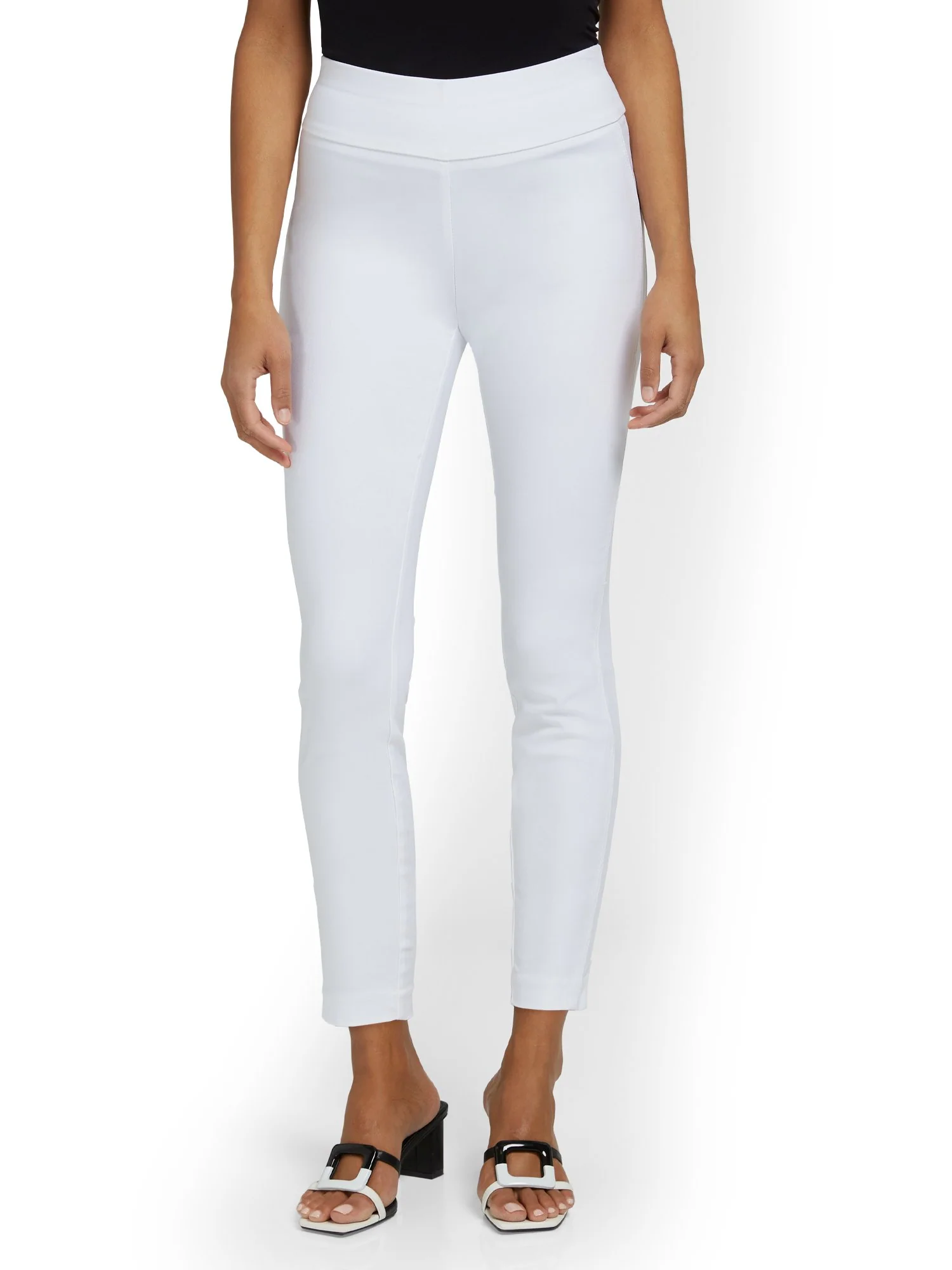 Whitney High-Waisted Pull-On Slim-Leg Ankle Pant - Optic White - Image 5
