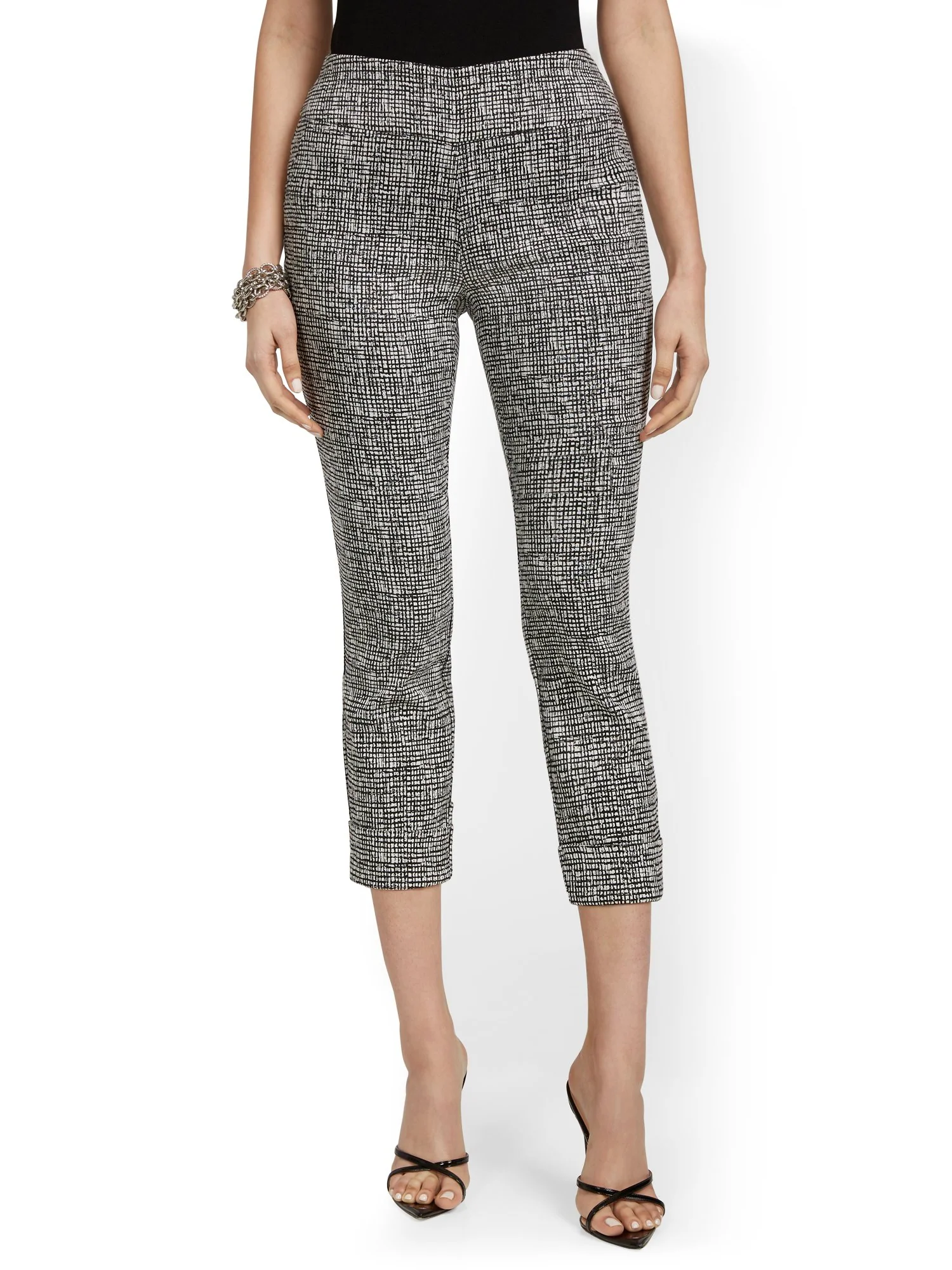 Whitney High-Waisted Pull-On Slim-Leg Capri Pant - Crosshatch - Image 5